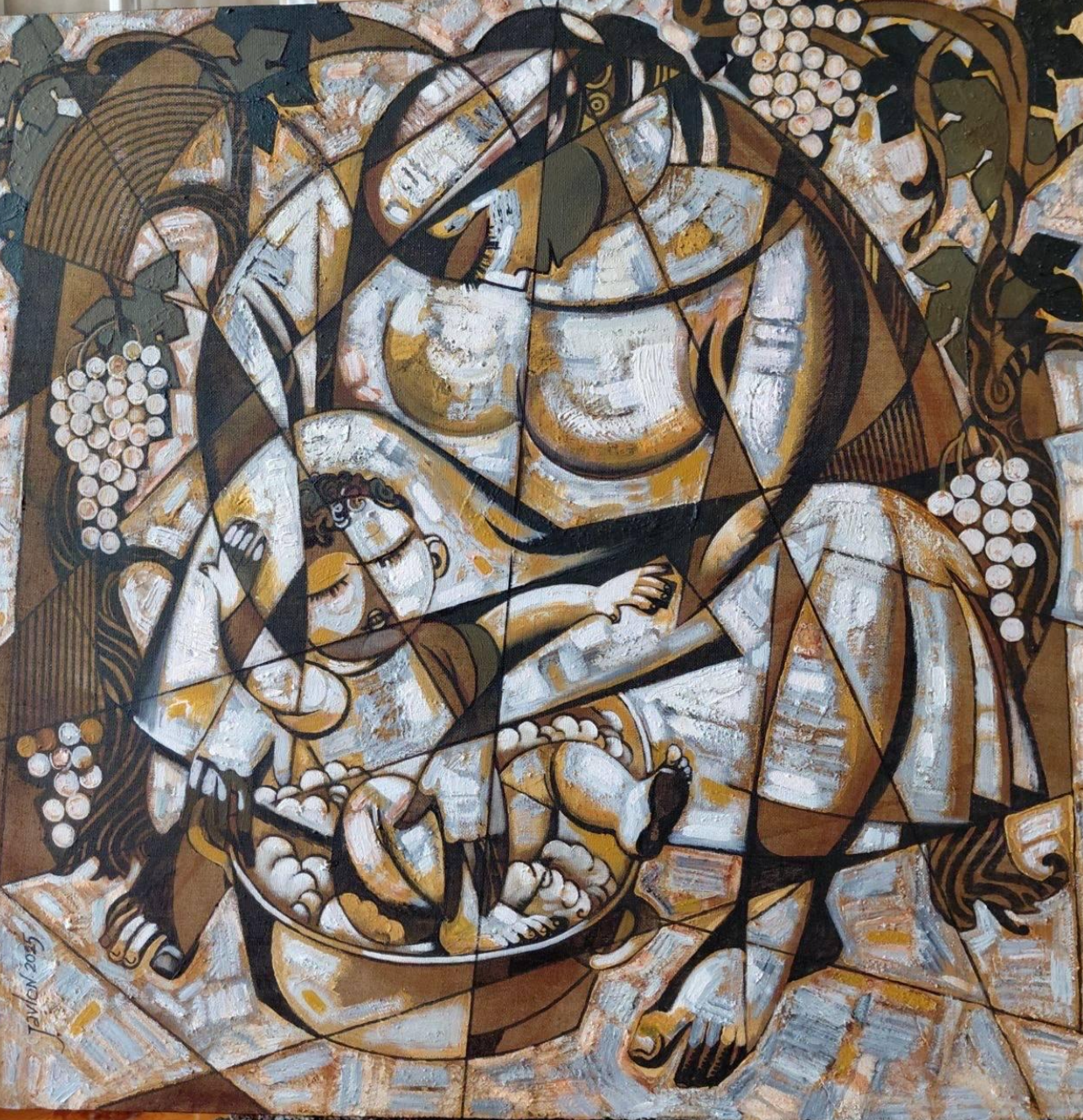 Bathing a Child
100 x 100 cm
Canvas | Oil | Acrylic
2025