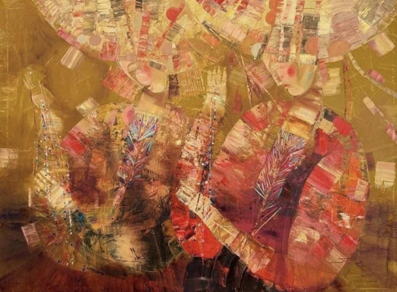 Dance with beads, 160 х 140 сm, Oil on canvas, 2026