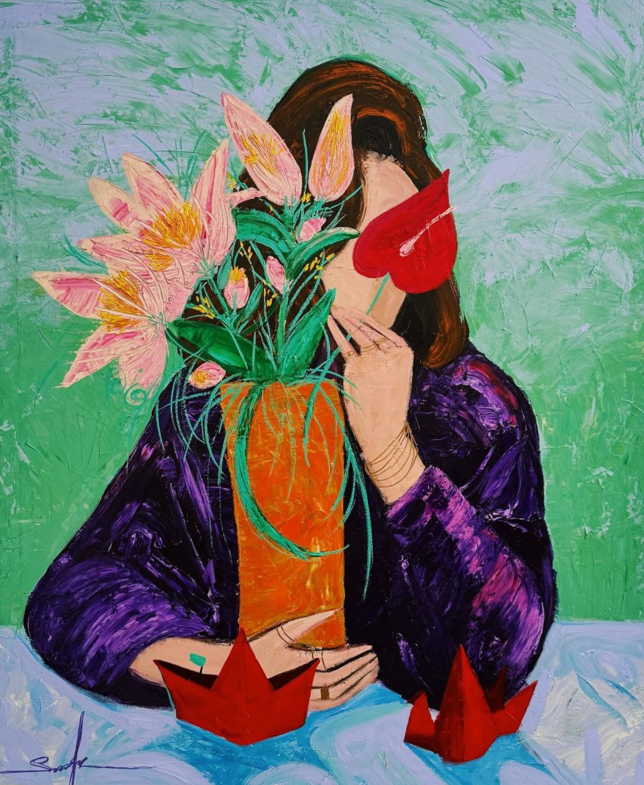 The Face of Spring, 120 x 100 cm, Oil / Acrylic on Canvas