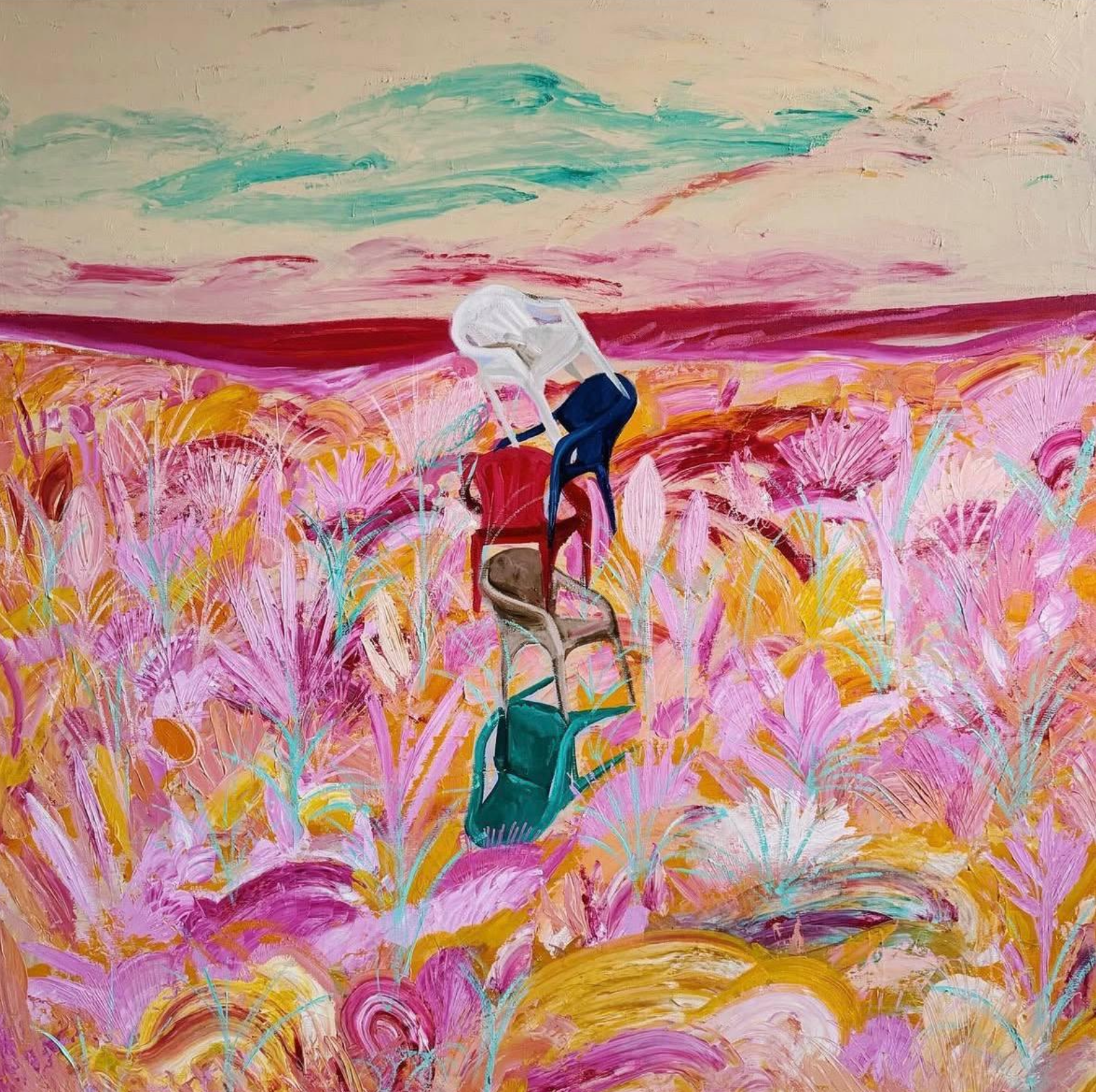 Life After Us, 150 x 150 cm, Oil / Acrylic on Canvas