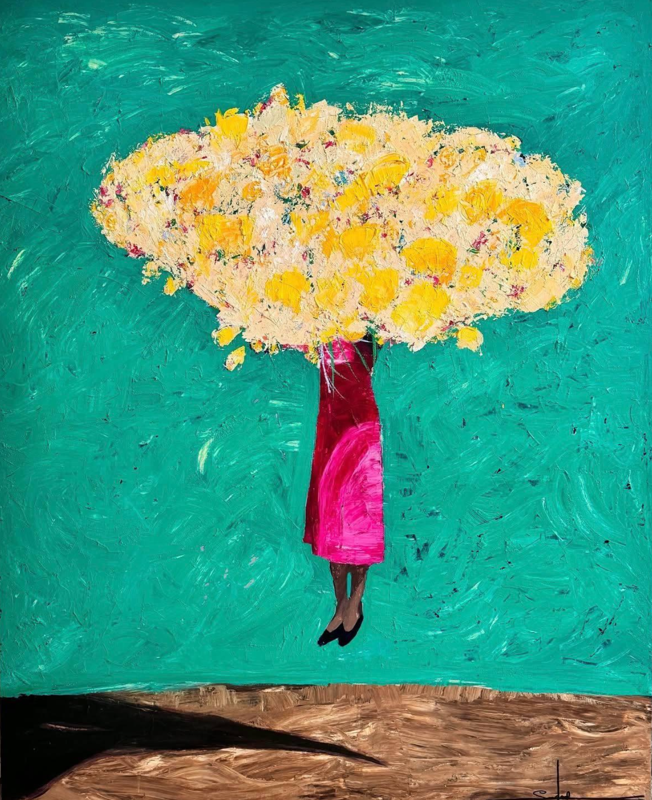 Bouquets from you, 150 x 130 cm, Oil / Acrylic on Canvas