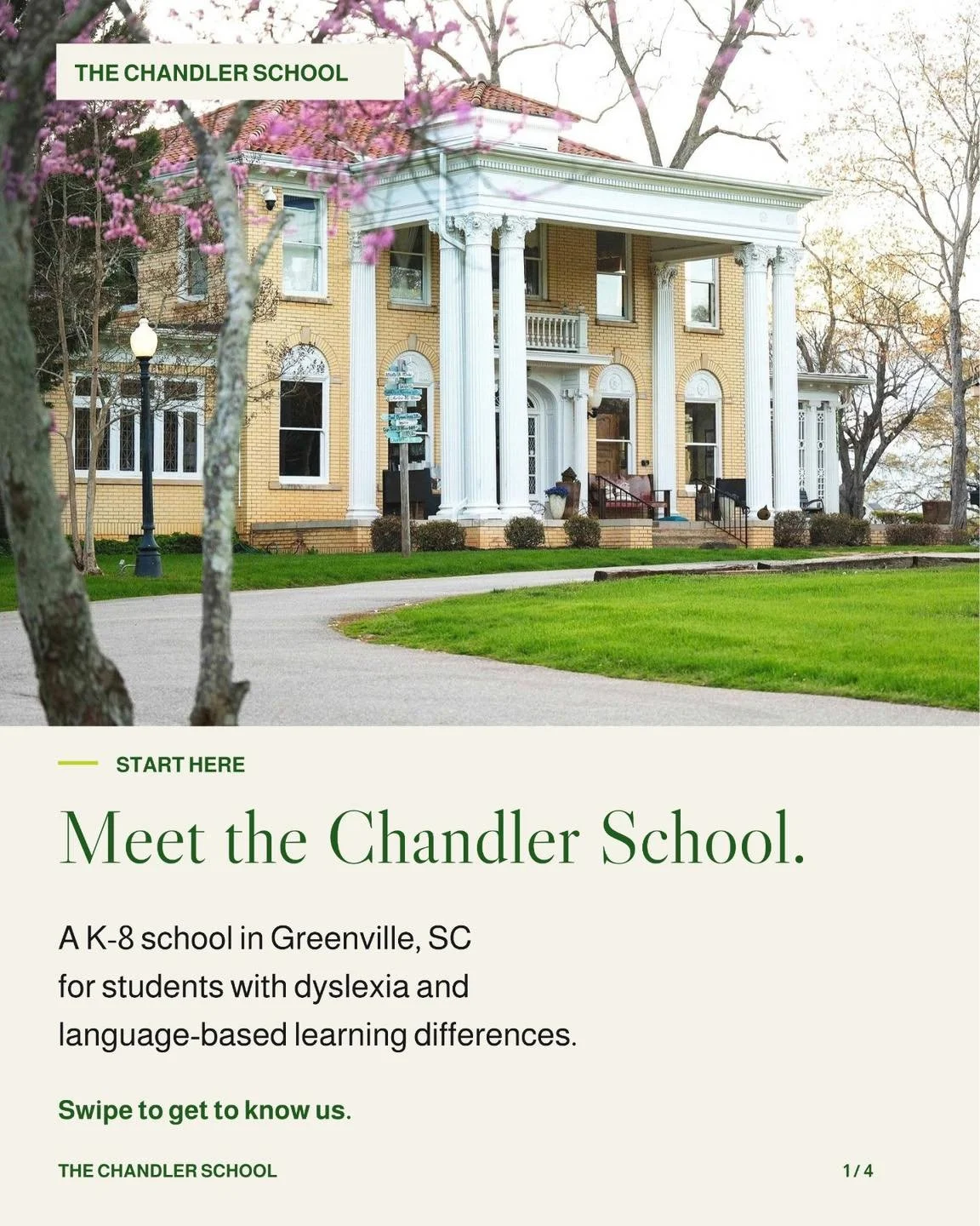 For those who are new here, we&rsquo;re The Chandler School, a K&ndash;8 school in Greenville for students with dyslexia and other language-based learning differences.

We take time to know each student: how they learn, what interests them, and where