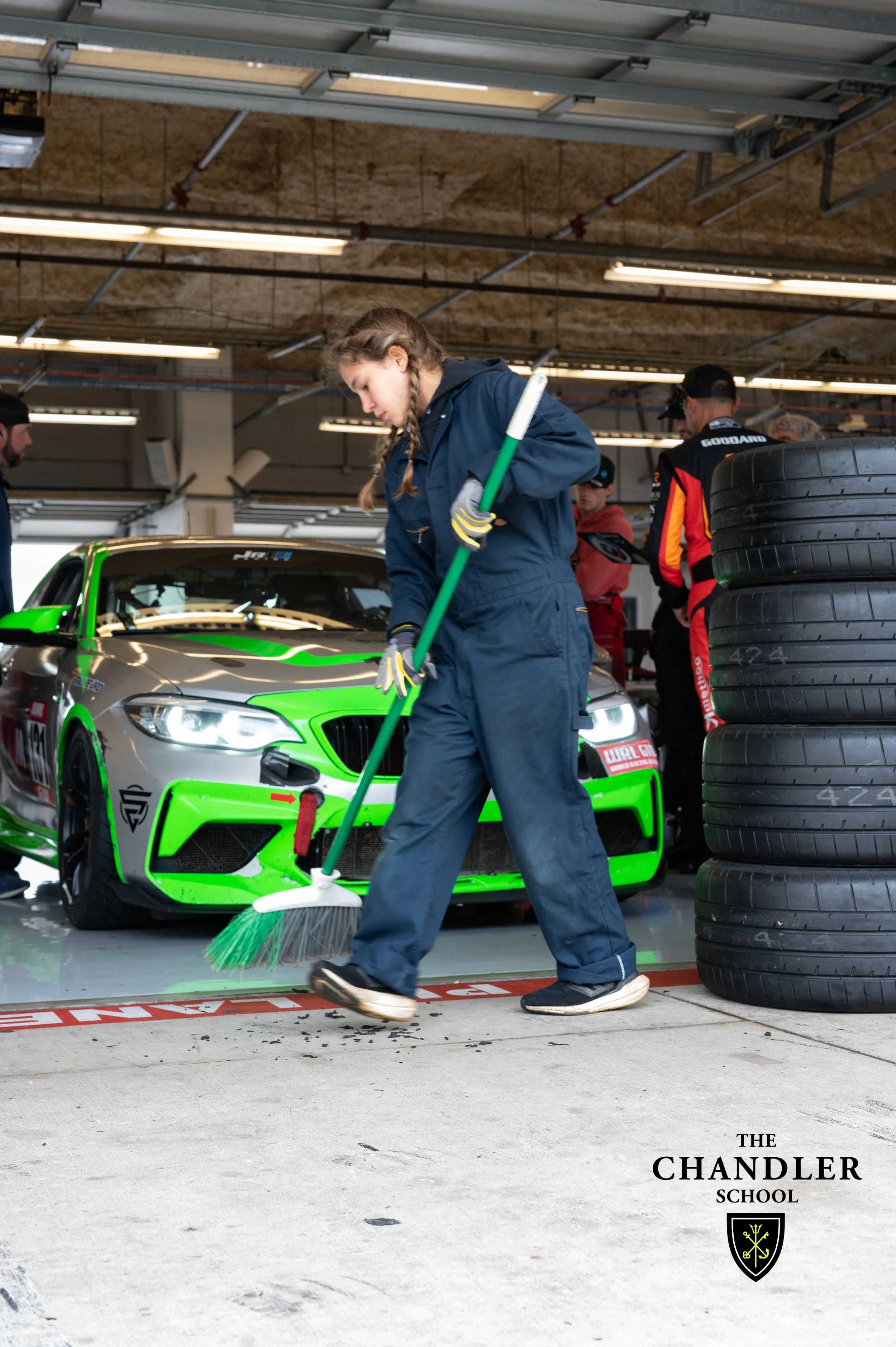 Keeping the garage tidy is one of the tasks of the ACE pit crew. 