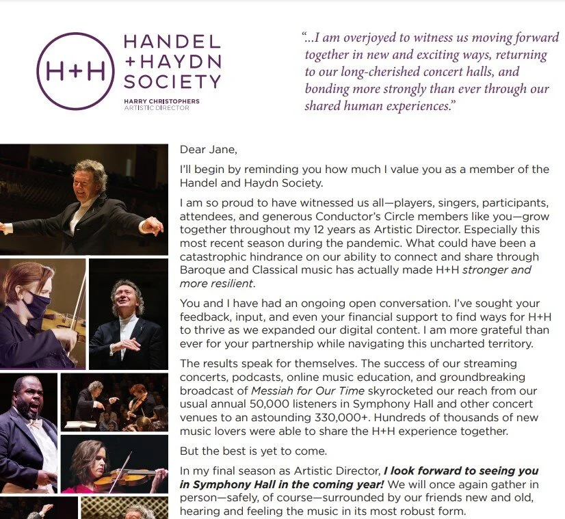 Handel &amp; Haydn Society - Nonprofit Appeal