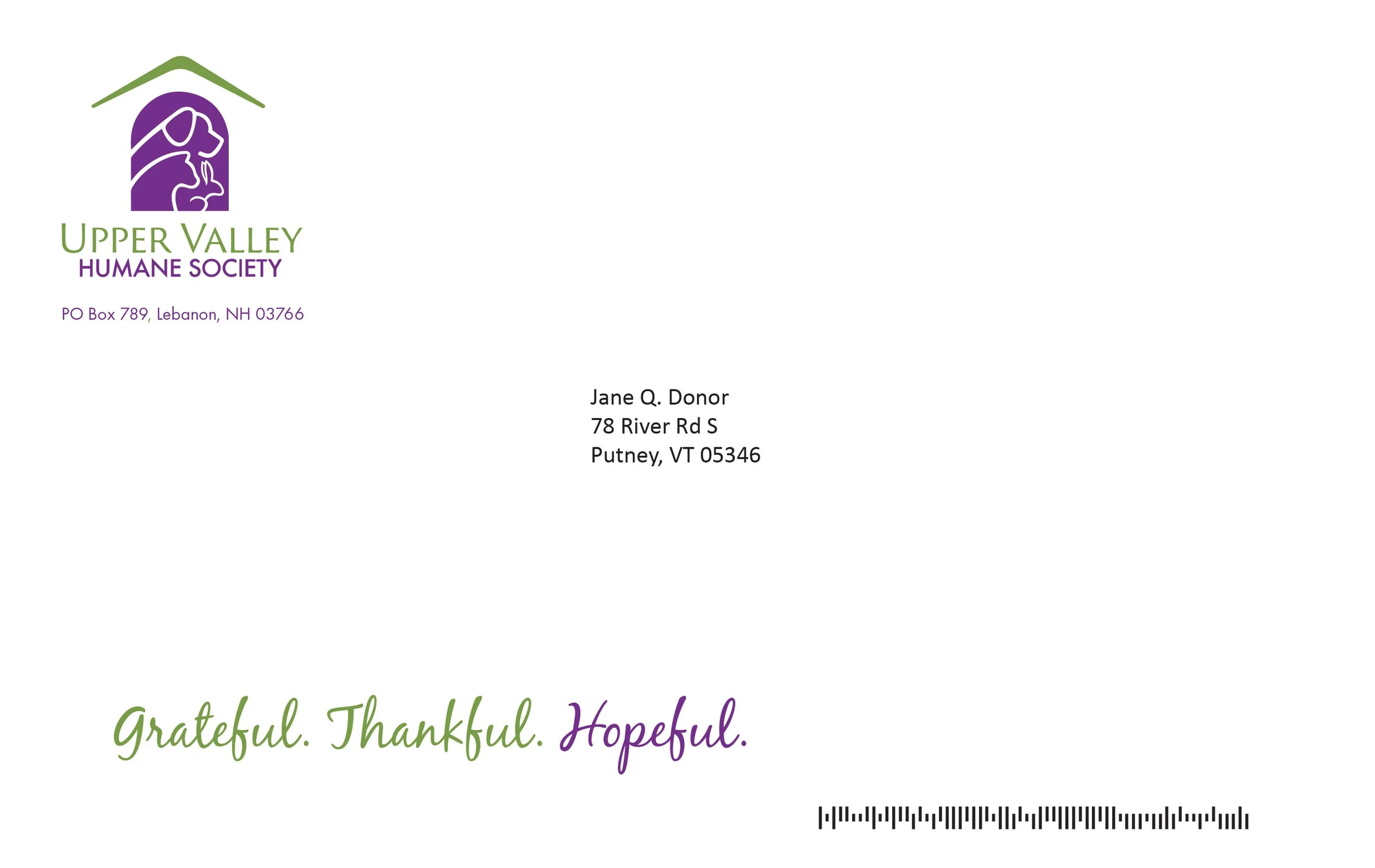 Upper Valley Humane Society - Nonprofit Appeal Envelope