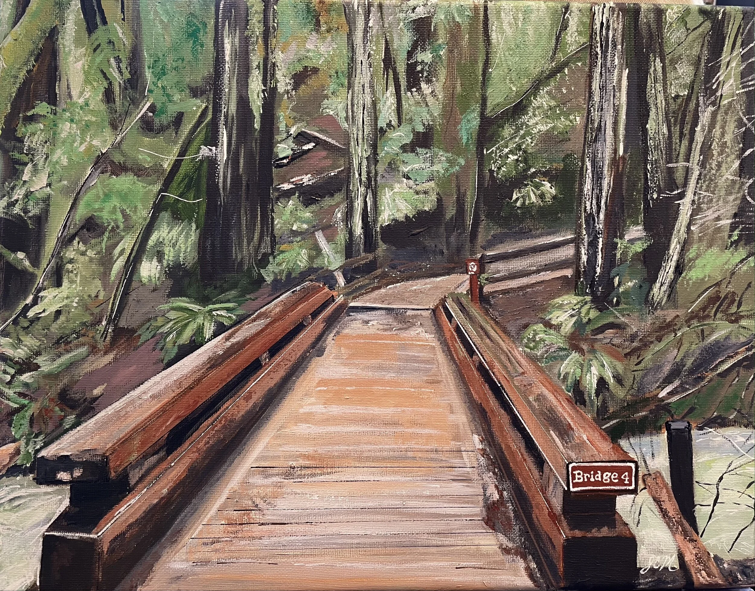 "Bridge 4," Acrylic on Canvas, 11 x 14 (commissioned piece, owned by a private collector)