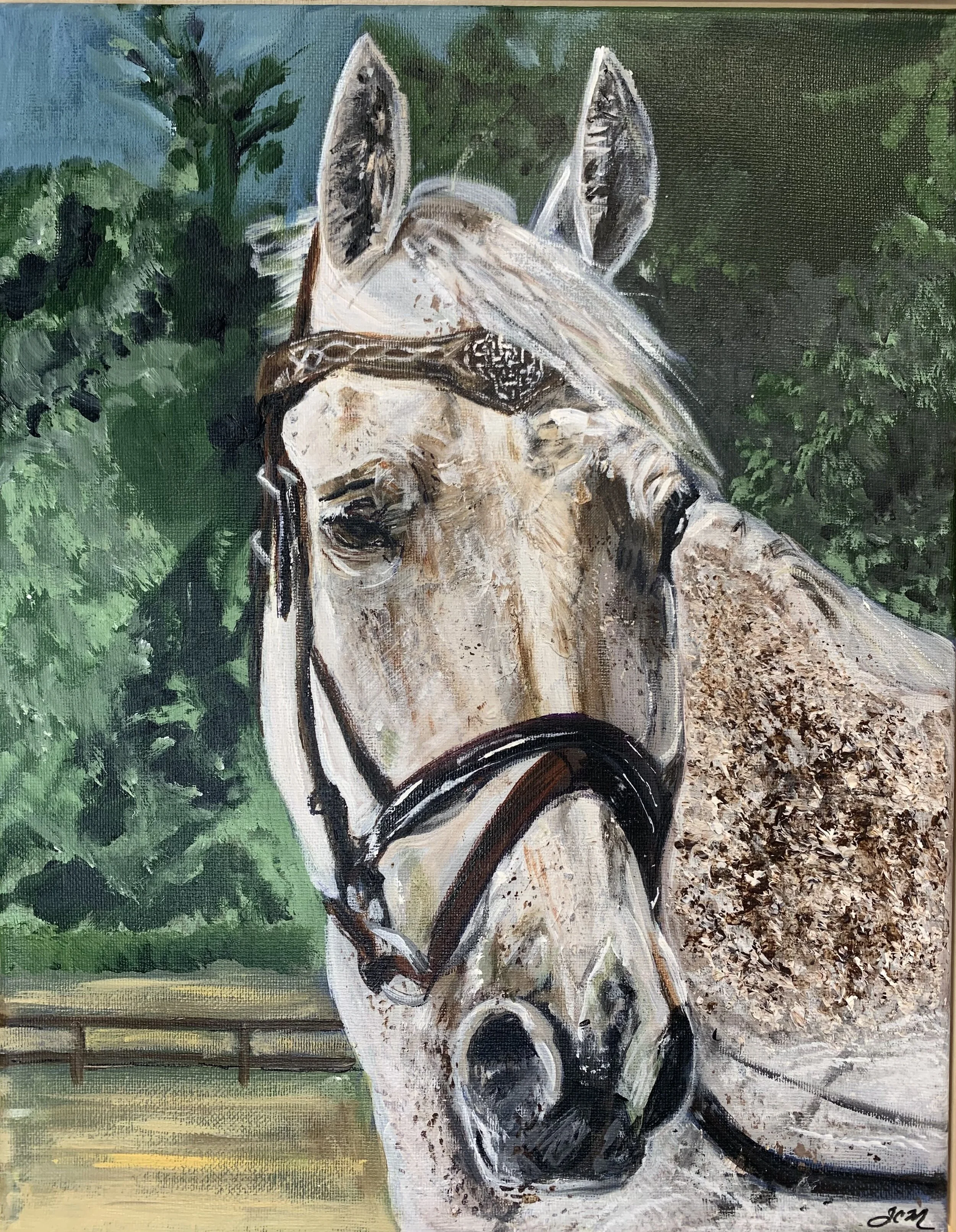 "Blu," Acrylic on Canvas, 11 x 14 (commissioned piece, owned by a private collector)