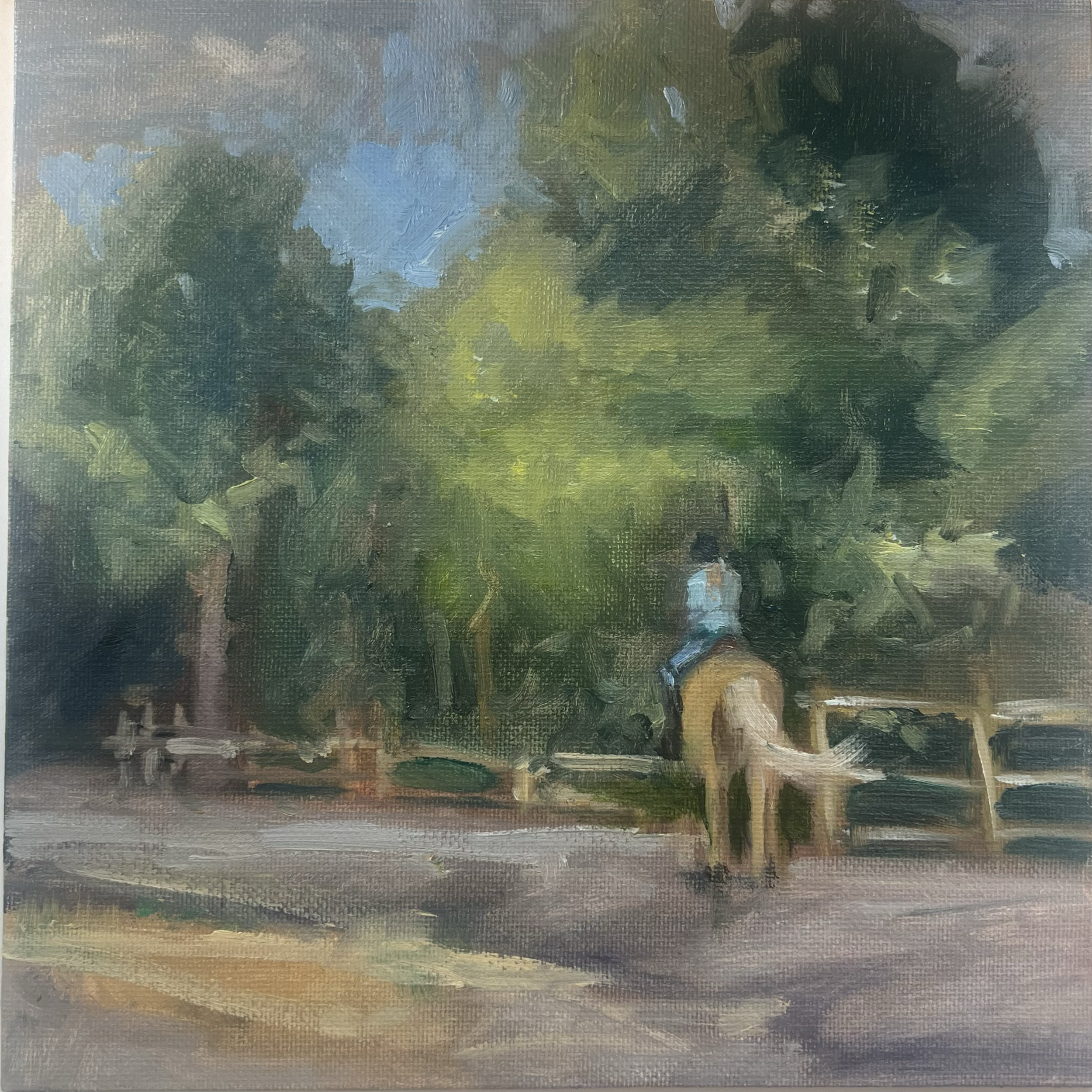 "The Hack" Oil on Canvas, 8 x 8 (commissioned piece, owned by a private collector)