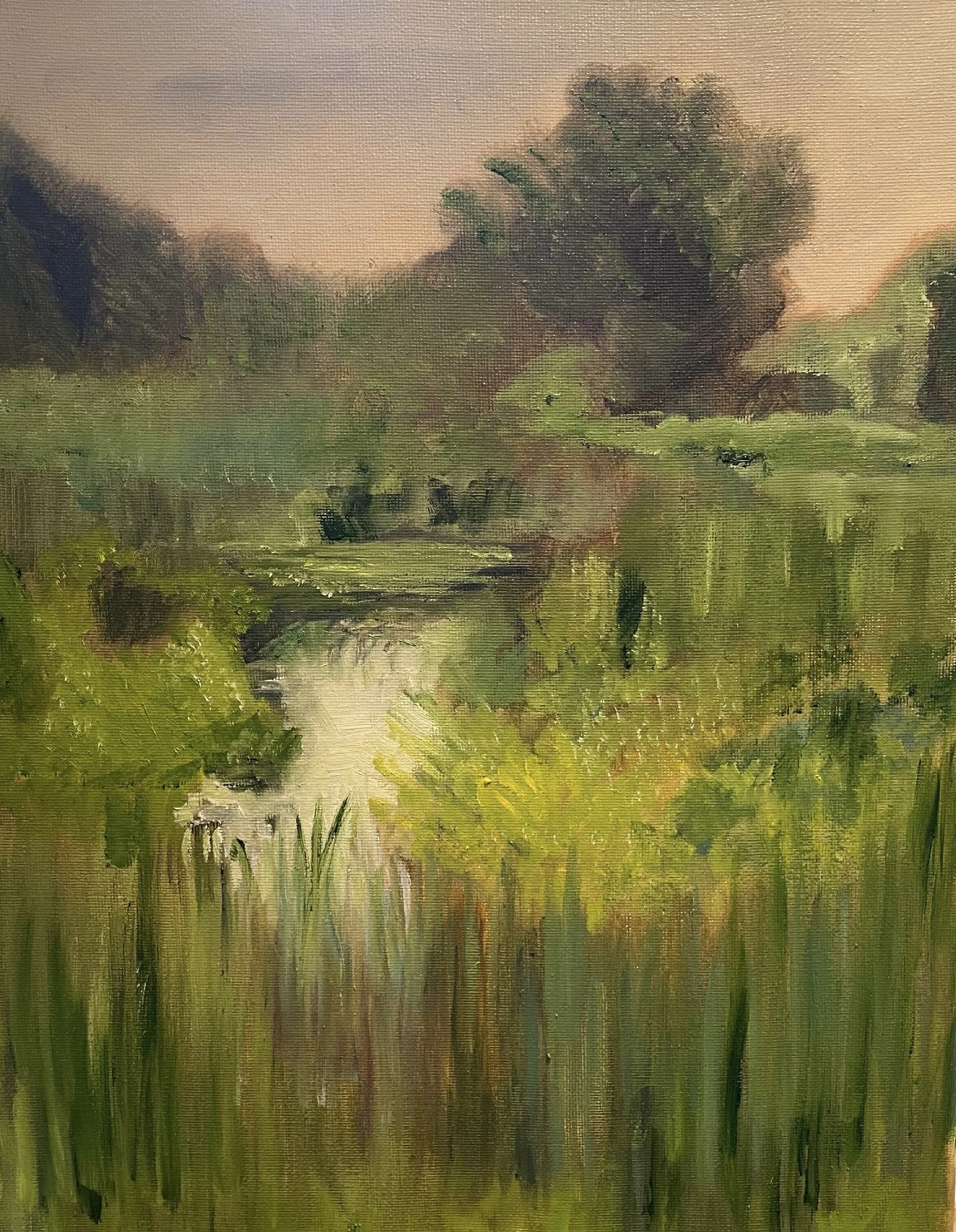 "Marsh Views" Oil on Canvas, 11 x 14 (painted with Landart Events, owned by a private collector)