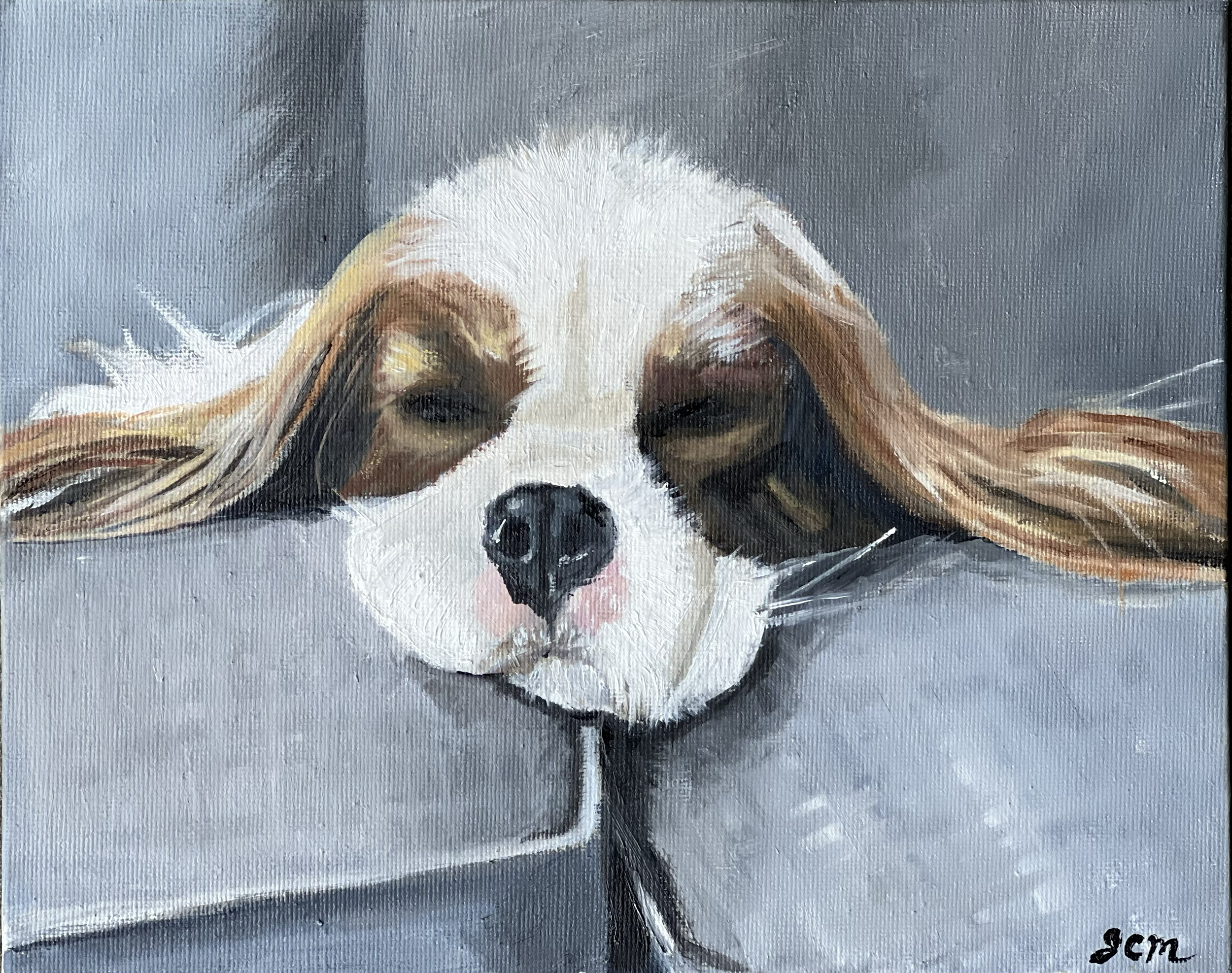 "Sleeping Cavalier," Oil on Canvas, 8 x 10 (Sold at The Devon Horse Show) 