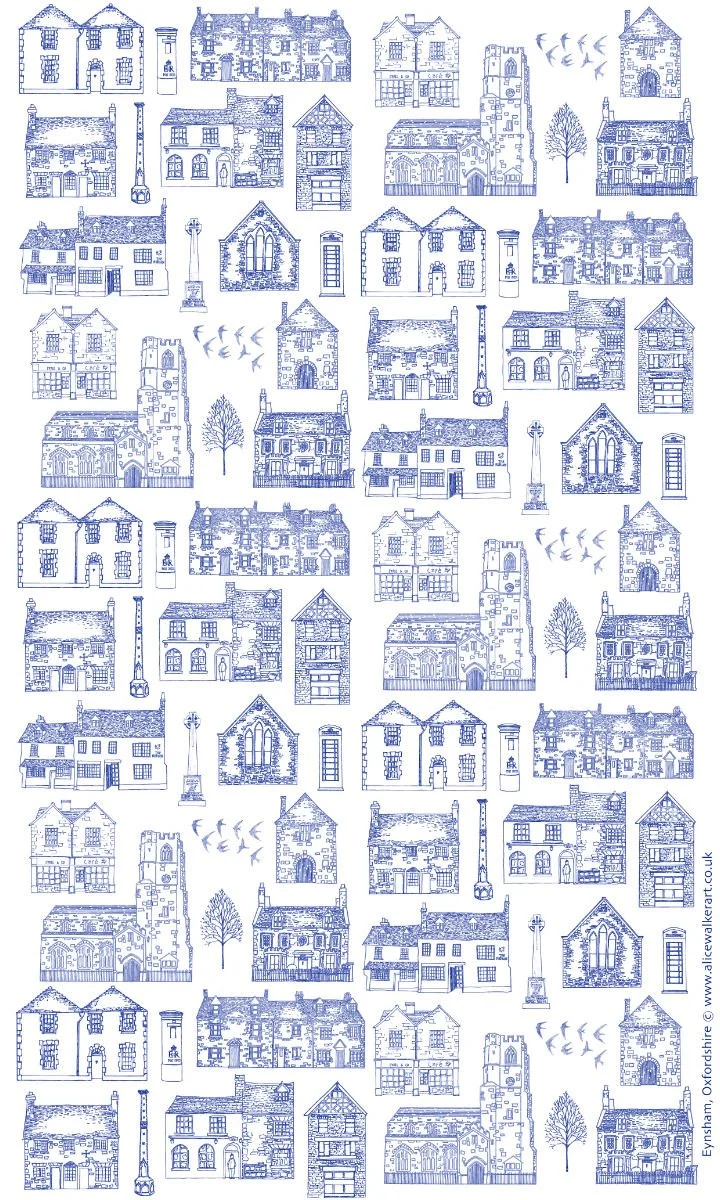 Eynsham Square tea towel