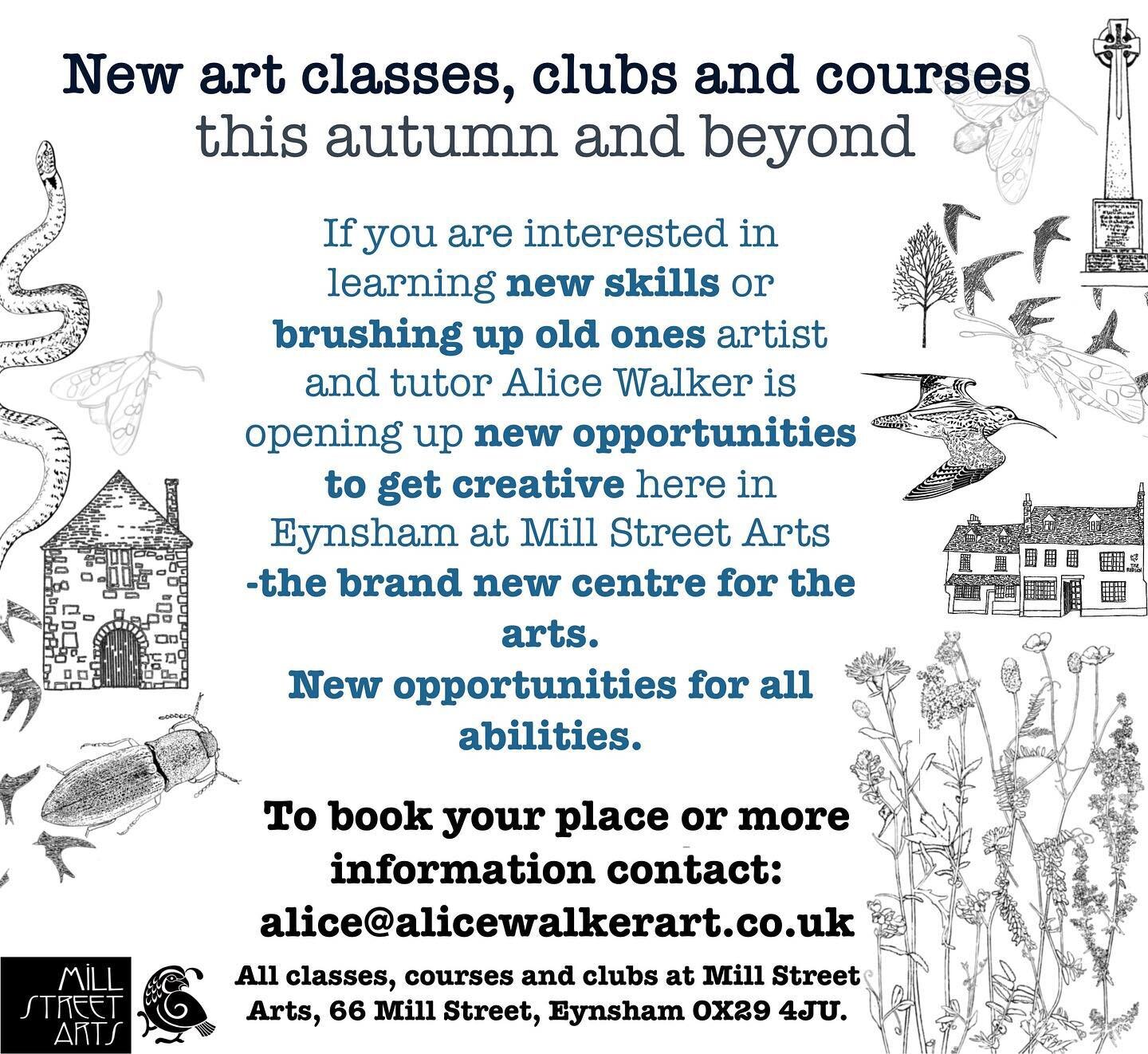 Bring more colour and creativity to your life this autumn with brand new art classes, courses and clubs.
Swipe for more details and get in touch to book your place.🌼

#eynshamartsgroup #eynshamartwindow #eynshamartists #westoxonarts #artclassesnearm