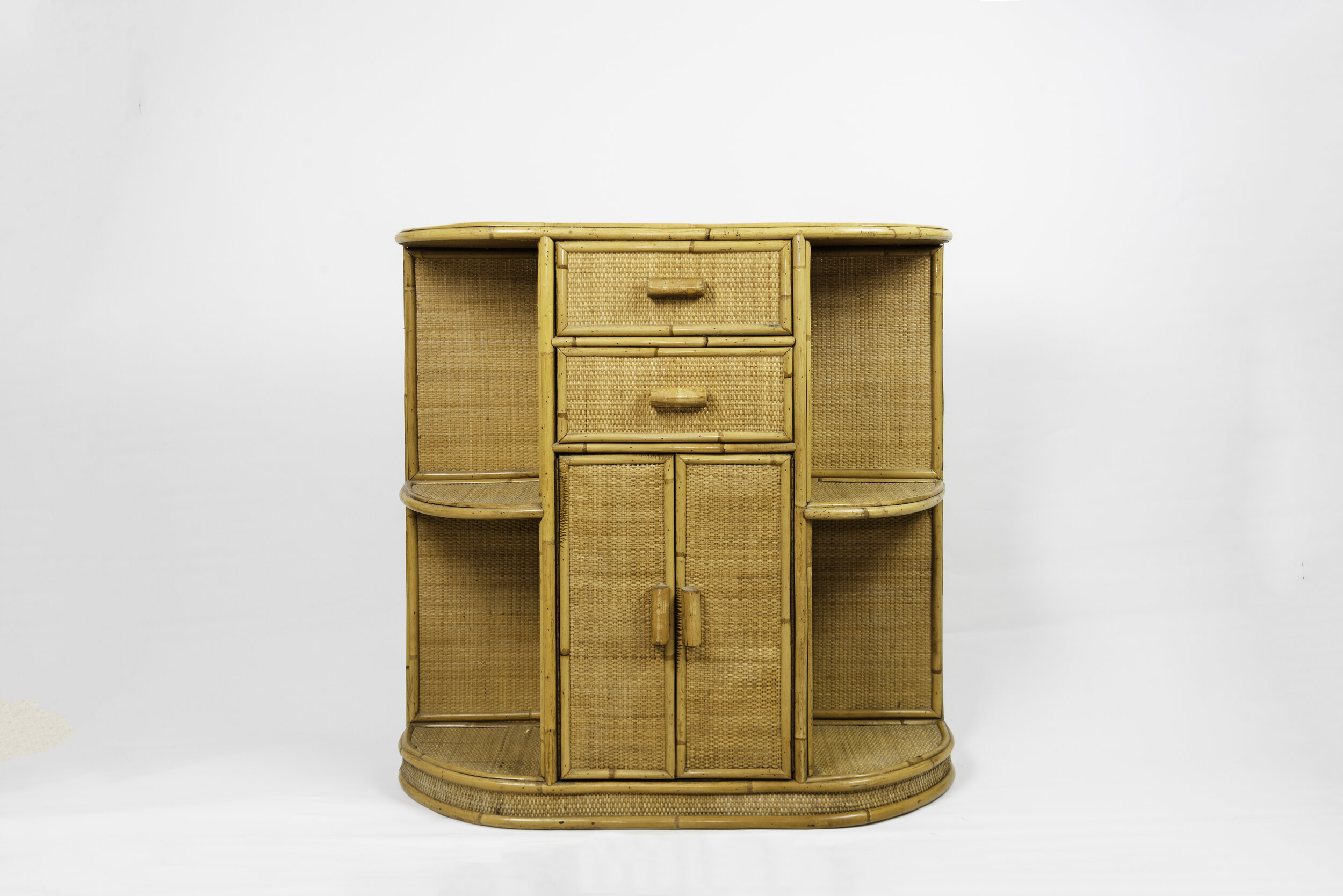 Vintage Bamboo Side Cabinet