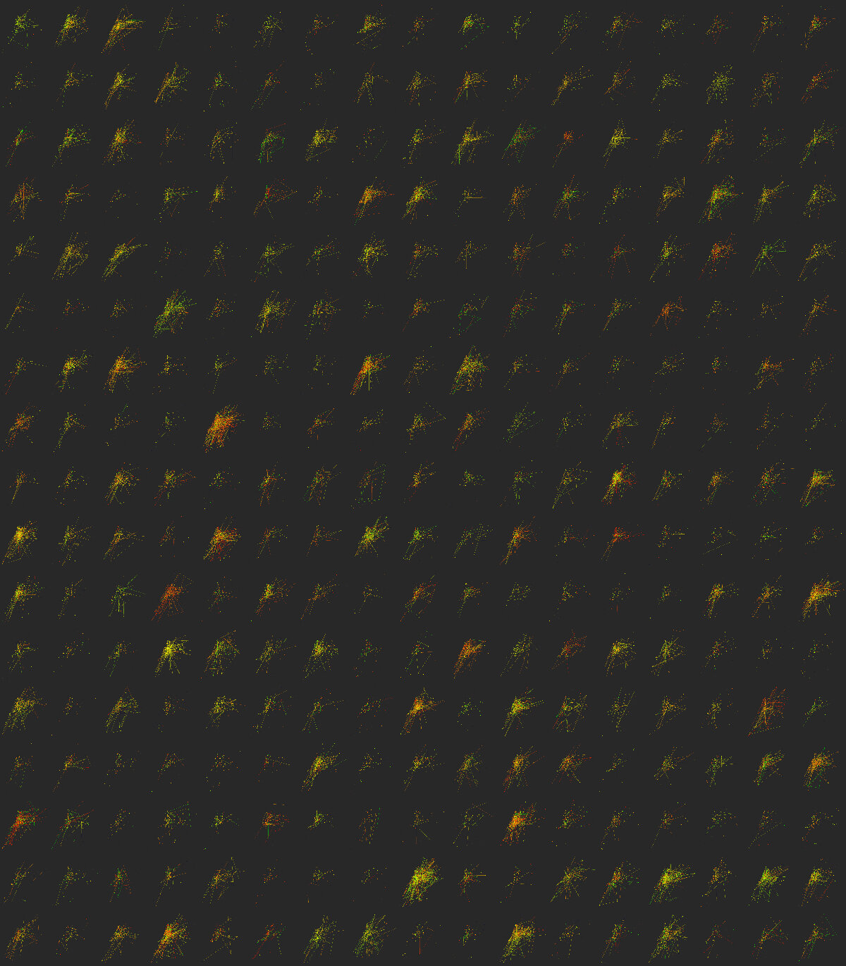 “Phototrails” © Lev Manovich, Instagram Cities - A detail from Plot visualization by time of day per 289 users. http://phototrails.info/instagram-cities/