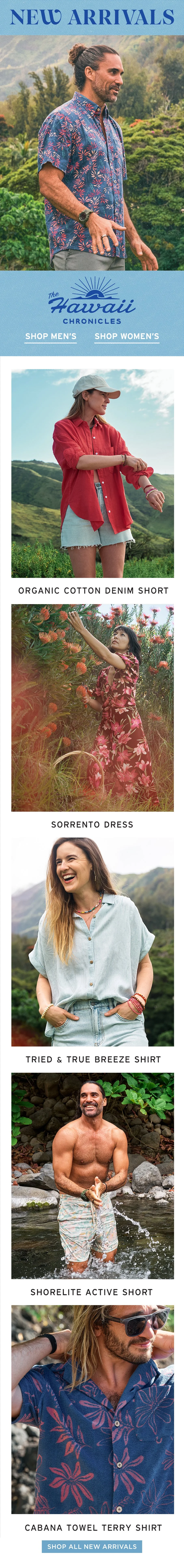 Hawaii New Arrivals Email