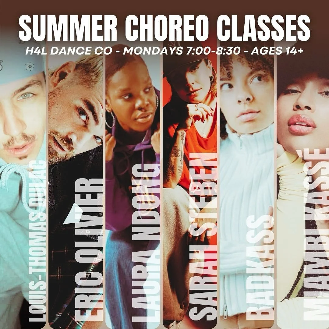 ☀️SUMMER CHOREOGRAPHY CLASSES☀️
Here is the lineup for our 6 weeks session of choreography classes (only available for the summer so do not miss out). We will be focusing on choreo pickup, performance and audition prep though commercial choreography