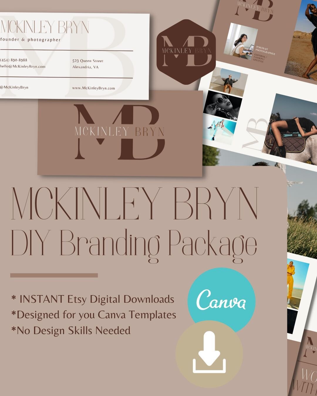 ✨ DIY Canva Branding Package ✨⁠
⁠
Do you want to step up your branding game in 2023? Not ready to hire a graphic designer?⁠
⁠
Introducing the McKinley Bryn DIY Branding Package! This easy-to-use branding package was built in Canva for simple editing 