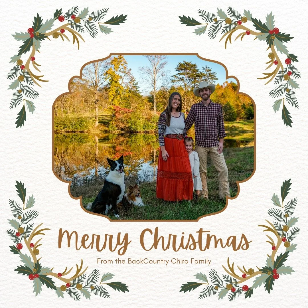 Wishing you a Merry Christmas and a holiday season filled with family, friends, and joy

#backcountrychironc #backcountryanimalchiropractic