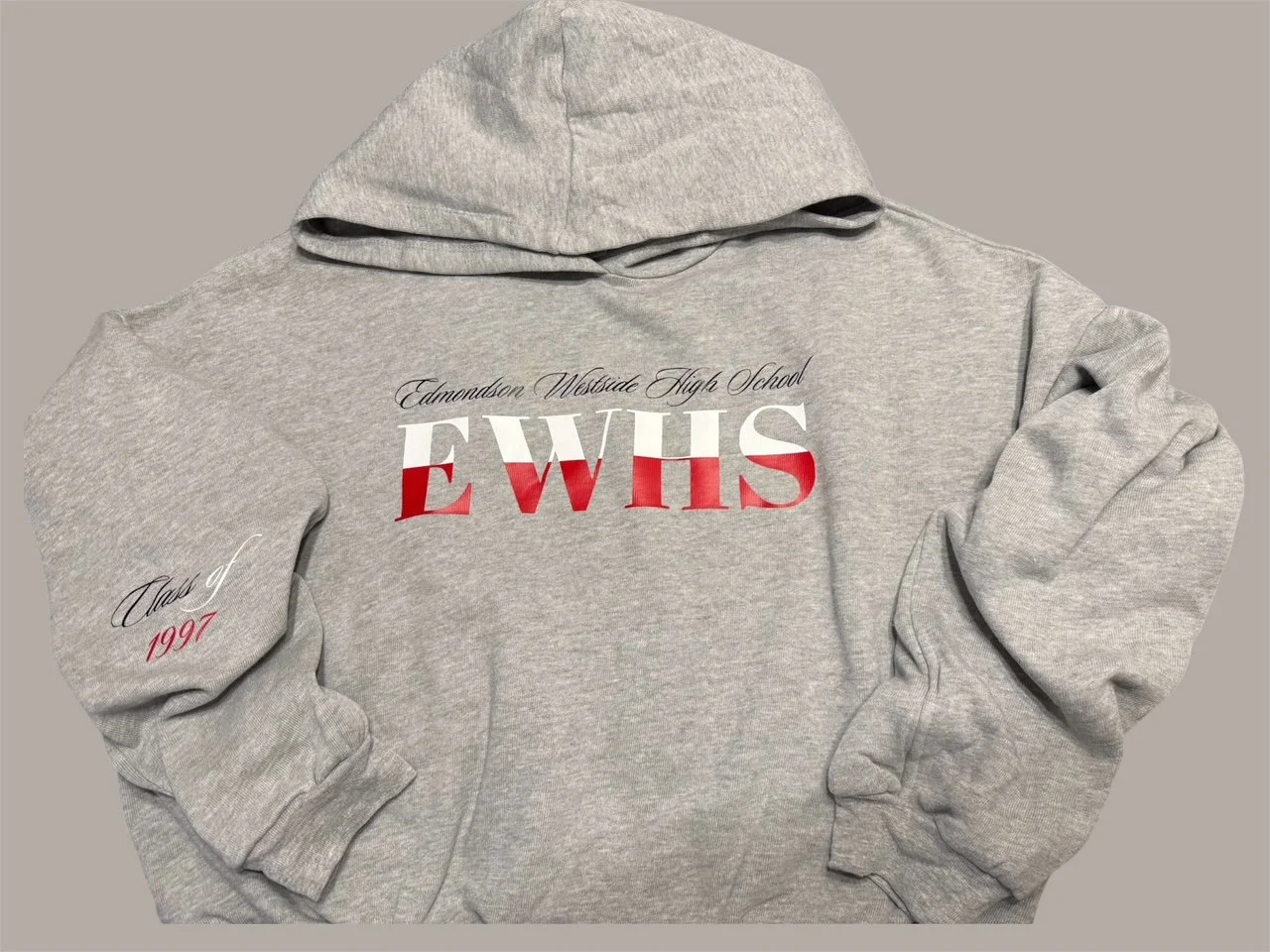 Two Tone EWHS cropped hoodie