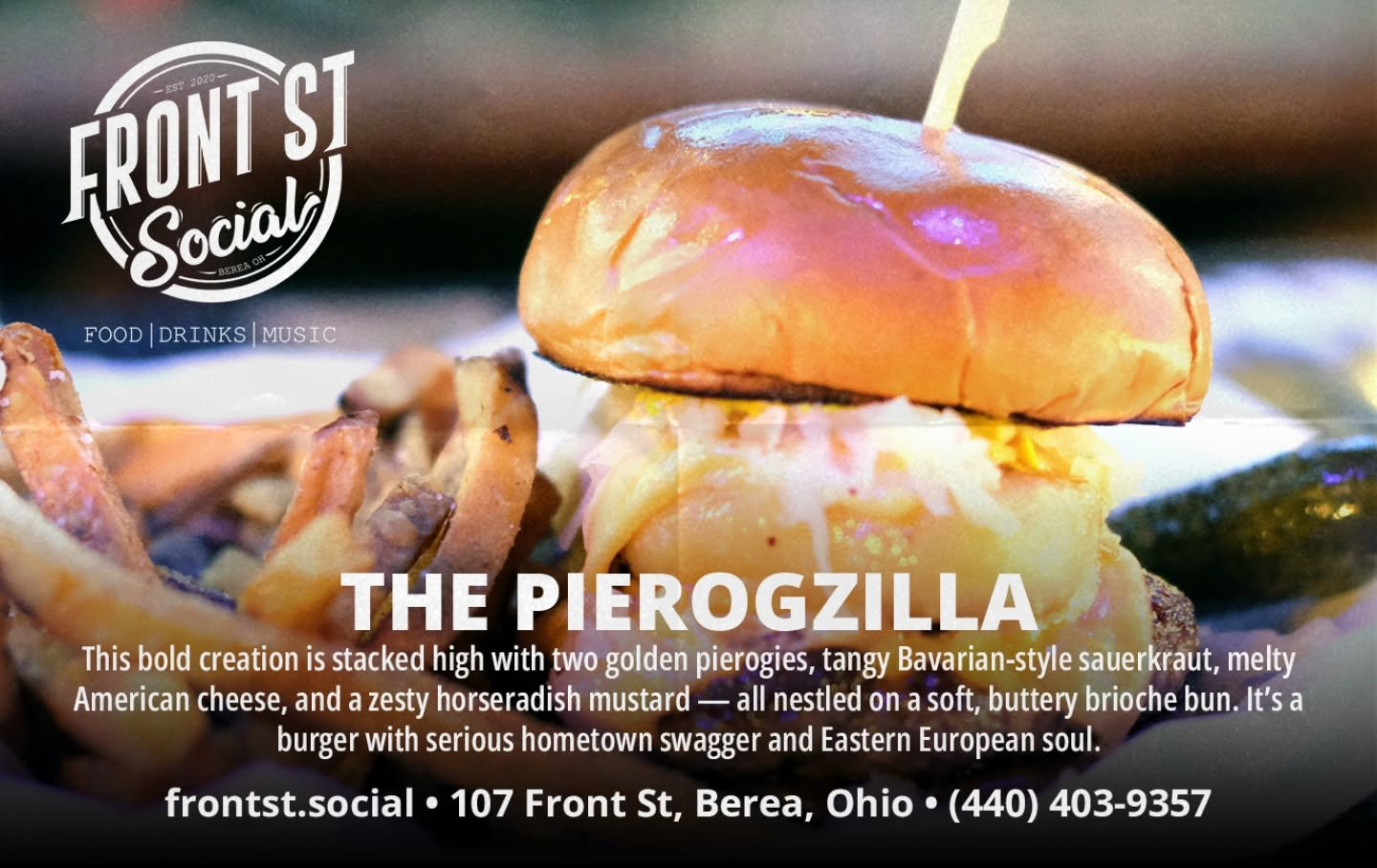 Come see us tonight for the kick-off of the @clevelandscene @clevelandburgerweek and try The Pierogzilla for only $9! This deal is dine-in only and if you download the Burger Week app, there are a bunch more perks to participating! We're still runnin