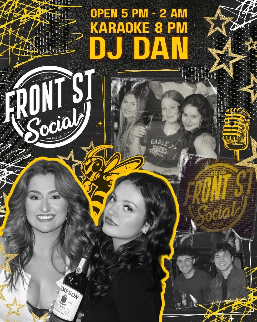 ๐ค DJ Dan is back on the booth ๐ถ and your name’s on the mic.
Bring your besties, grab a drink, and sing your heart out ๐
๐ $1 Wings ‘til 7PM
๐ป $5 Beer Pitchers
๐ฃ $3 Purple Gatorade Shots
๐ค Karaoke with DJ Dan | 8PM–Midnight
?