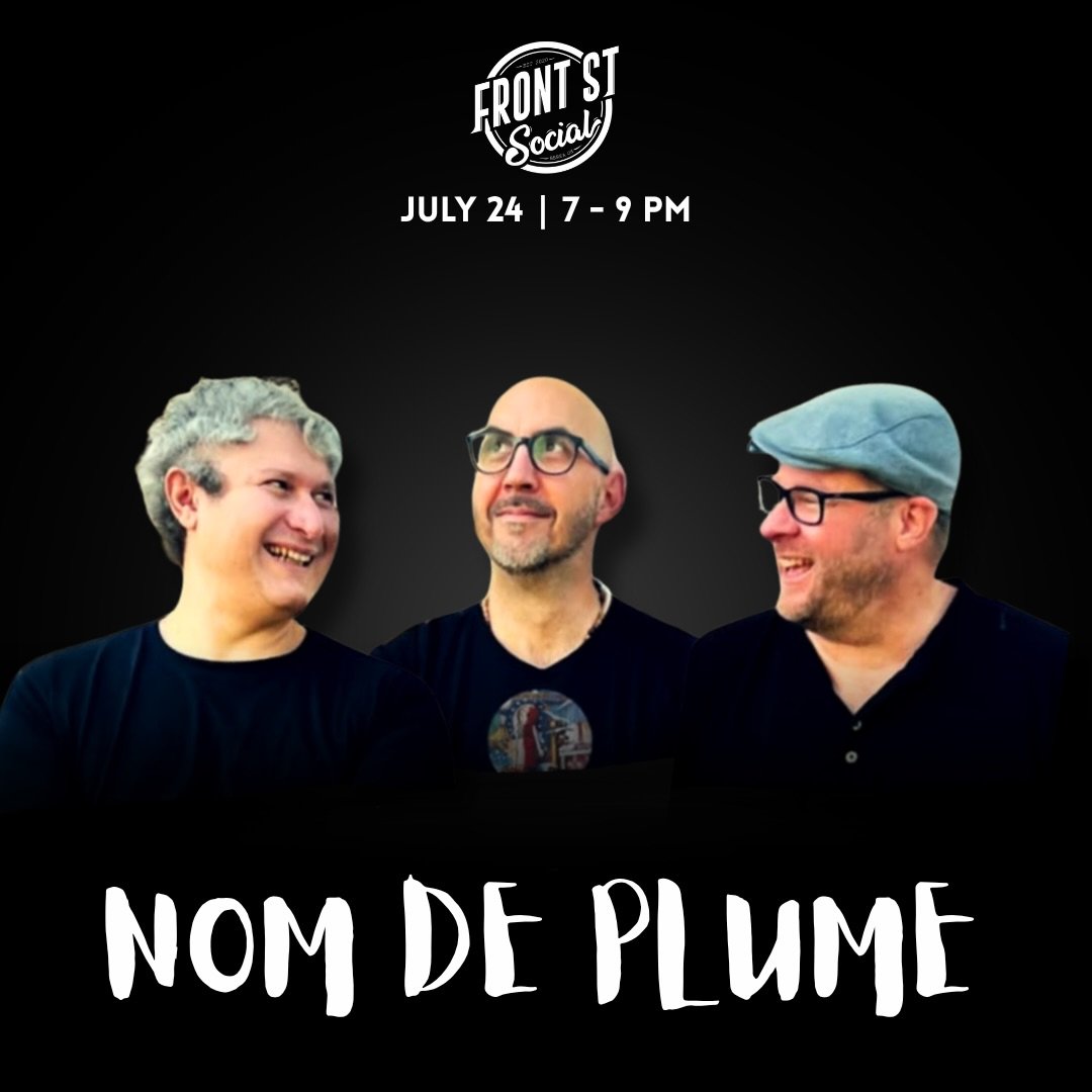 Friday is looking stacked at Front St! 🎶🍸

@nomdeplumemusic takes the stage from 7&ndash;9 PM, bringing an awesome live show to kick off your weekend. Stick around after the music because it&rsquo;s Ladies Night with drink specials all evening!

🍷