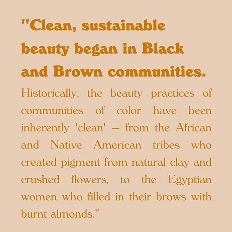 FACTS. #repost from @jessicadefino_
.
As the beauty community responds to #BlackLivesMatter, the colonization &amp; commodification of clean beauty is (rightfully) getting a lot of attention. The concept of &quot;clean beauty&quot; perpetuated by the