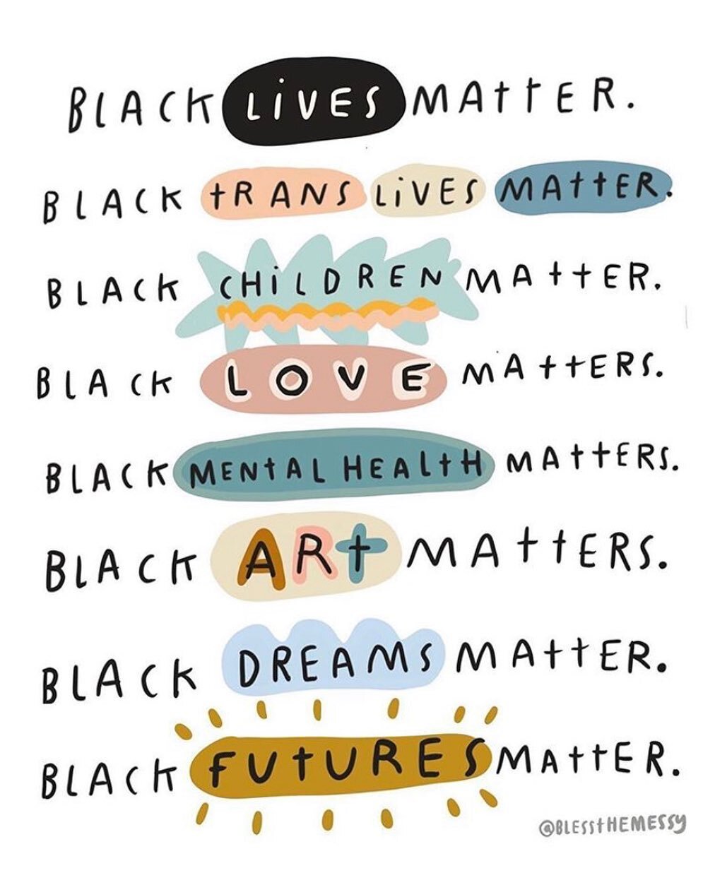 A Saturday reminder from our friends at @hairholisticstudio. Art from @blessthemessy 🖤