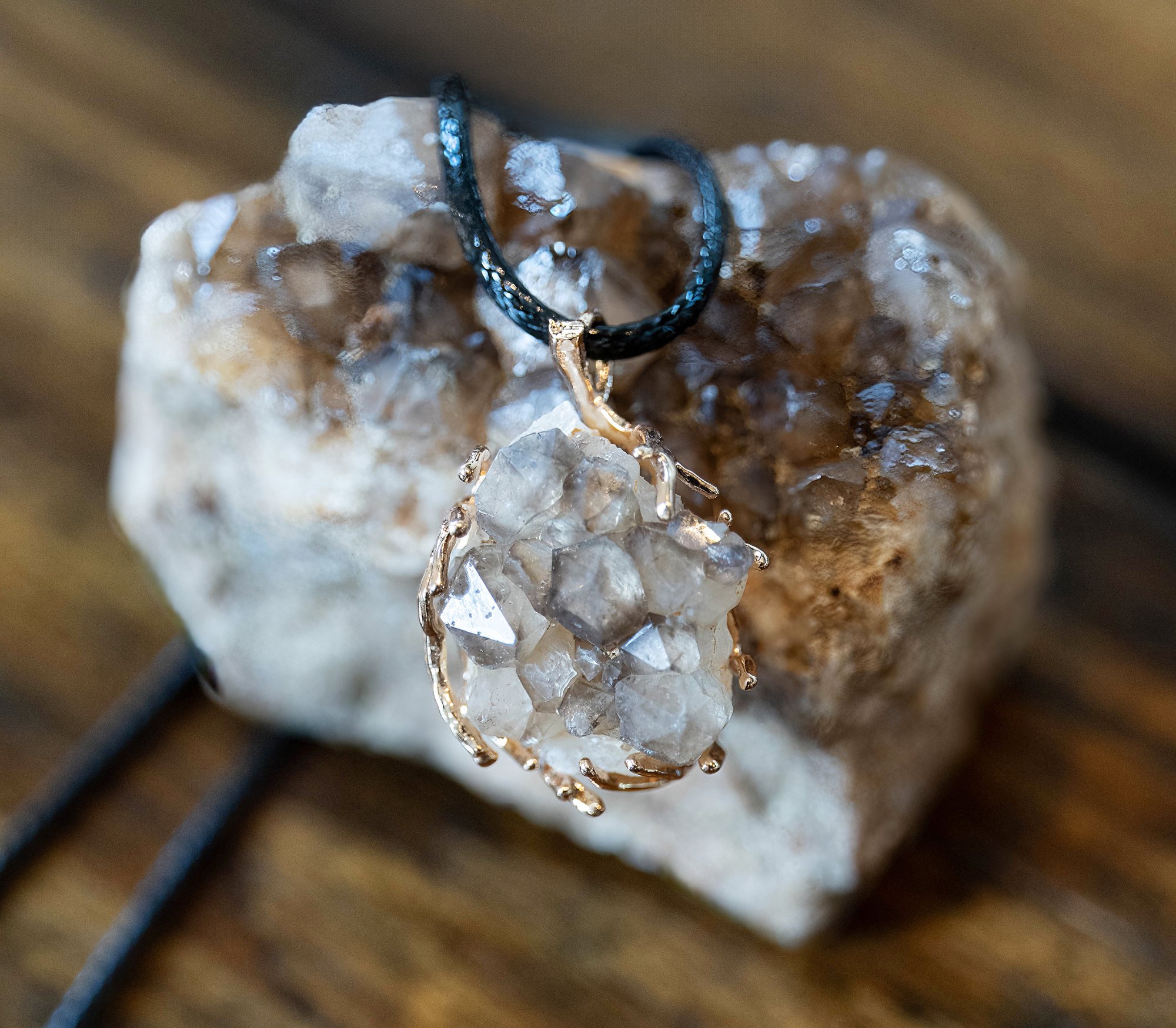 Kate G Handmade Jewelry Cookies and Cream Necklace With Spec.jpg