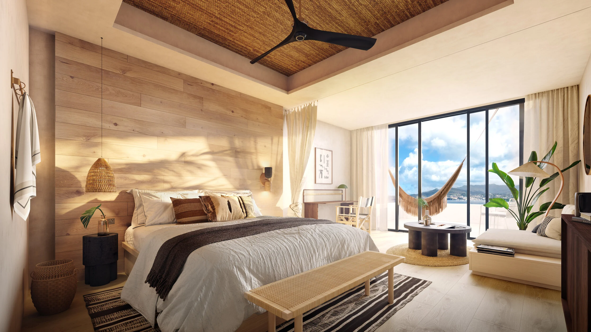 The home of the future Kimpton Kawana Bay hotel will be nestled into the cliff side of the powder white shores on Grand Anse Beach in the spice isle of the Caribbean. The guestroom interiors will offer tropical seclusion and sweeping views of turquoi