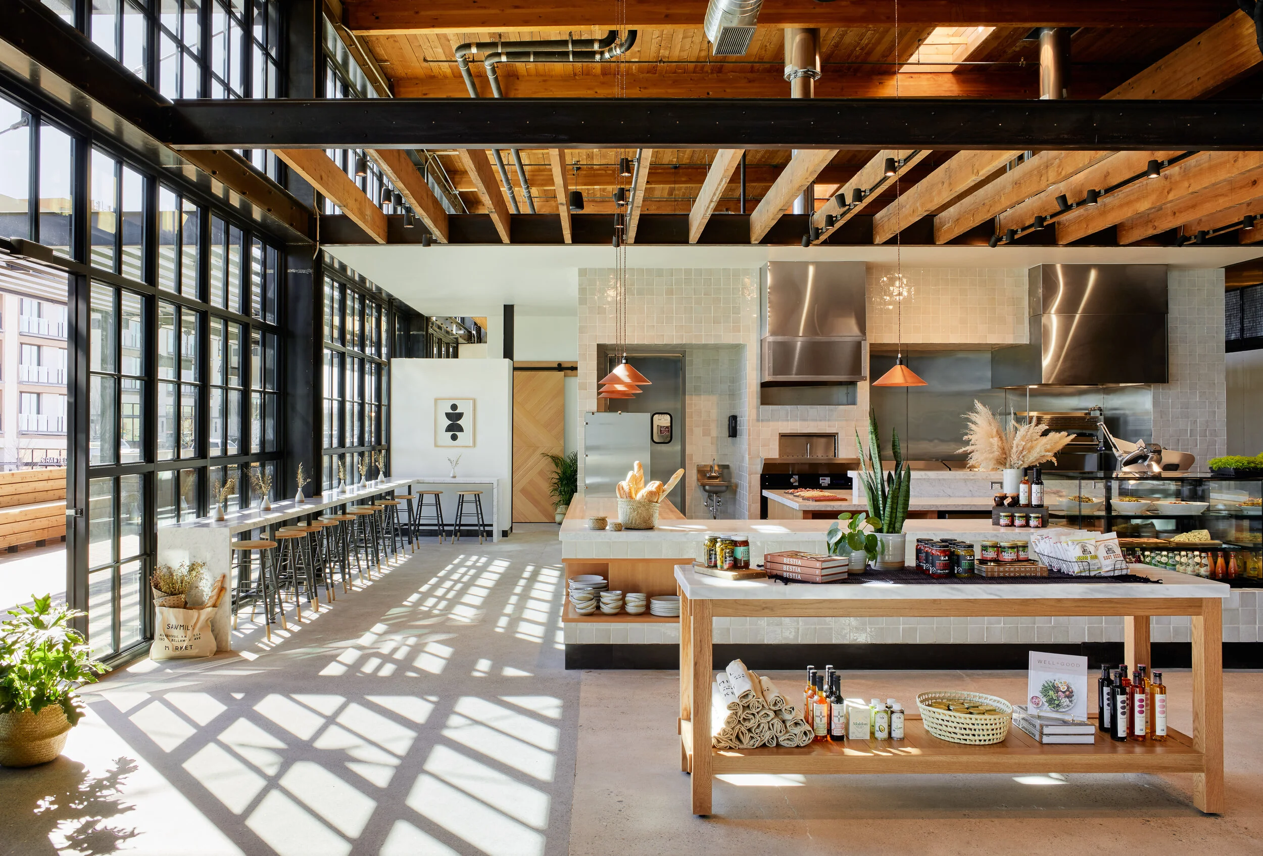 Sawmill Market offers 40,000 sq ft of art, design, and culinary innovation, with boutique owner-operated restaurants, cocktail bars, farm-to-table pantries, tap rooms, test kitchen, pop-up shops and demo kitchens.