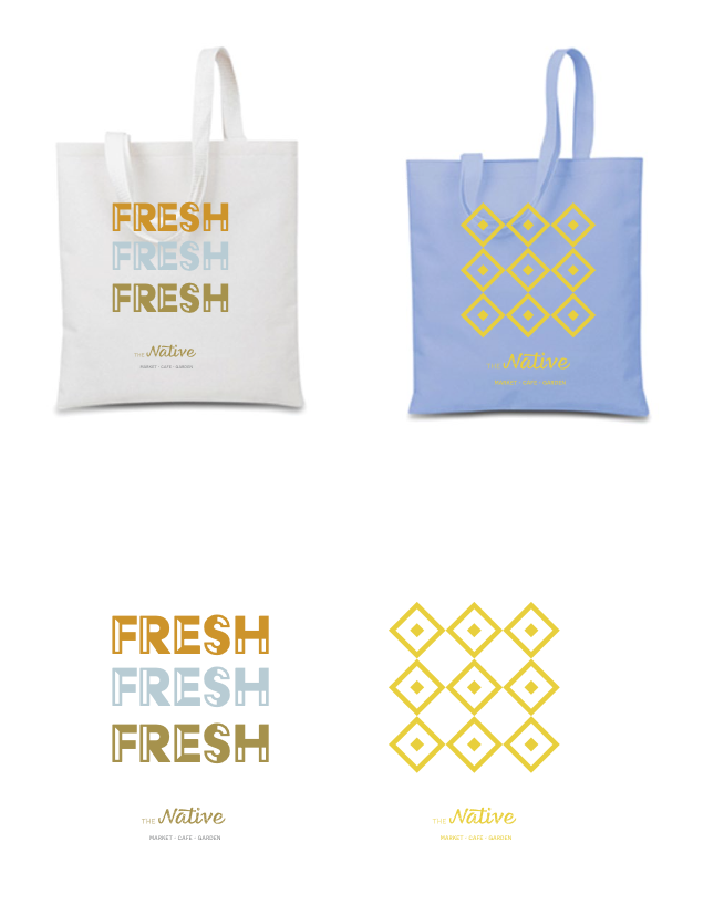 The market, cafe and garden name ‘Native’ was chosen for its relevance to the local community as well as connection to local produce and products. Branding and packaging designed by Sara Schmetterling.