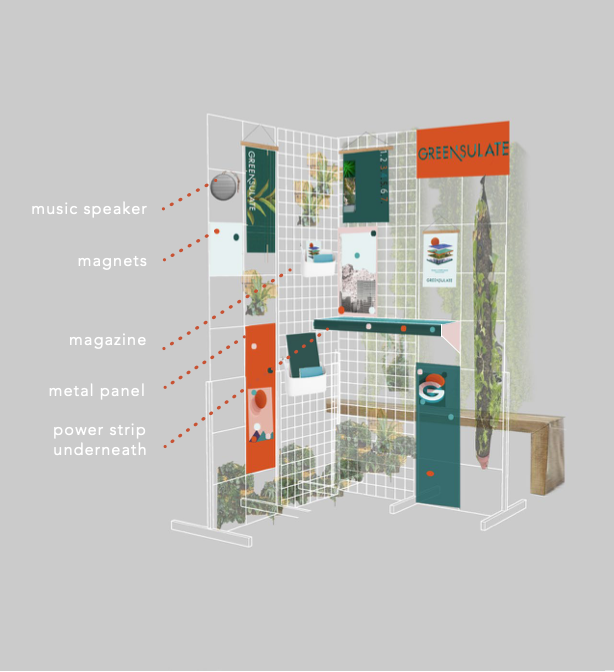 Greensulate, an environmental consulting agency, came to the MP Shift for a kiosk design including branding and package design. The kiosk needed to be easily transportable and a variety of sizes (4’x4’, 4’x8’, 8’x8’). 