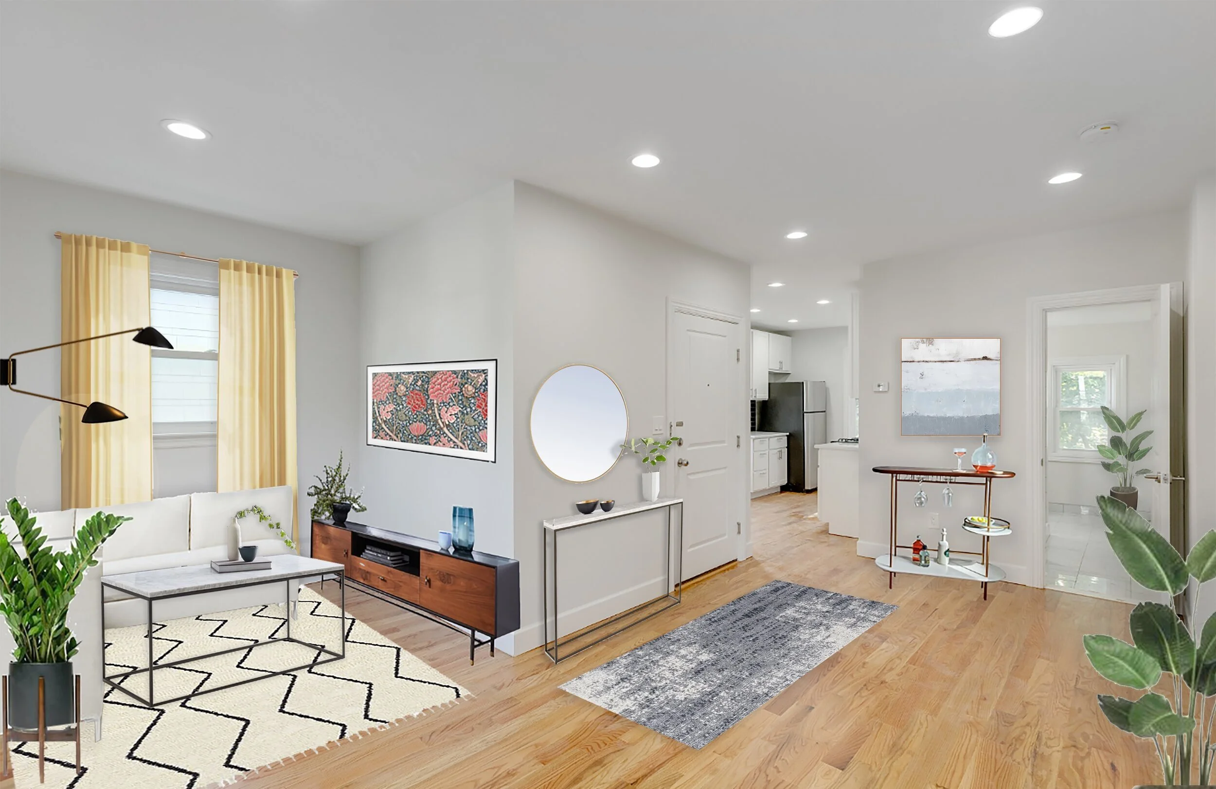 This bright, lovely, brand new 2 bedroom on the 2nd floor of fully renovated 3-unit home