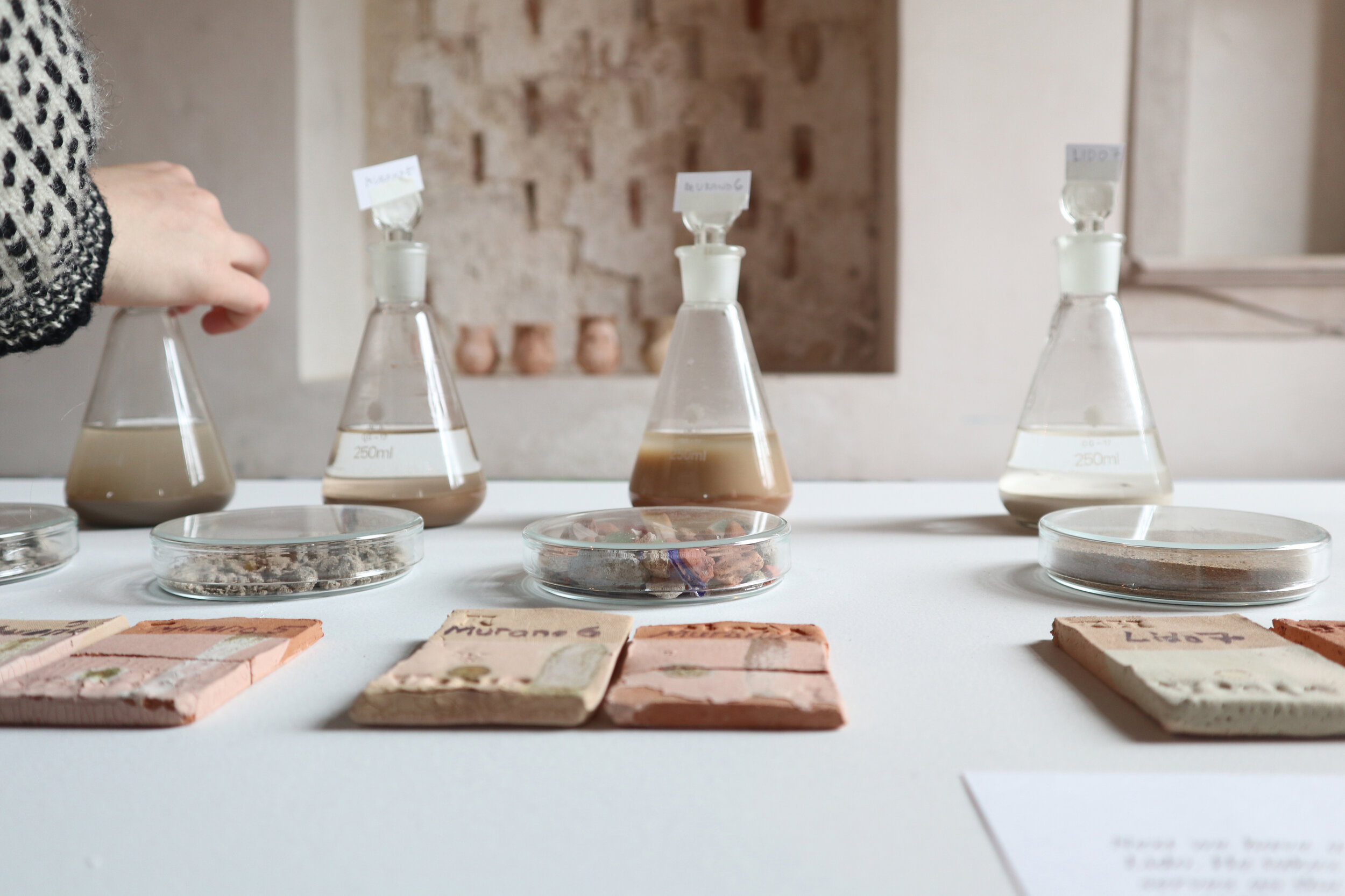   Soil Samples and ceramic test tiles from the Traces from the Anthropocene: Working with Soil project (2019). Photo: Tzuyu Chen  
