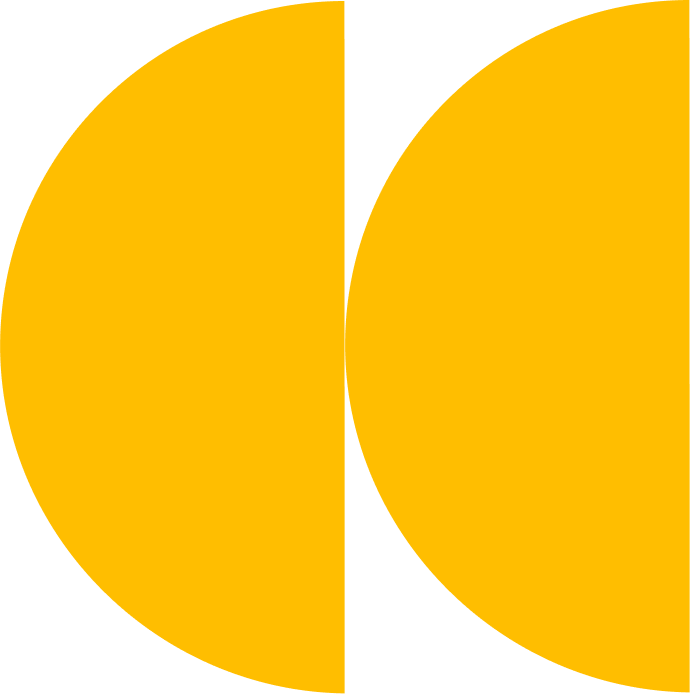 Yellow pie chart with three segments missing.