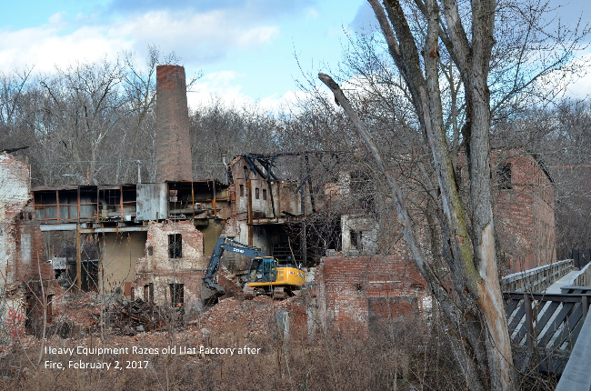 Old Tioronda Hat Factory at 555 South Avenue Destroyed by Fire