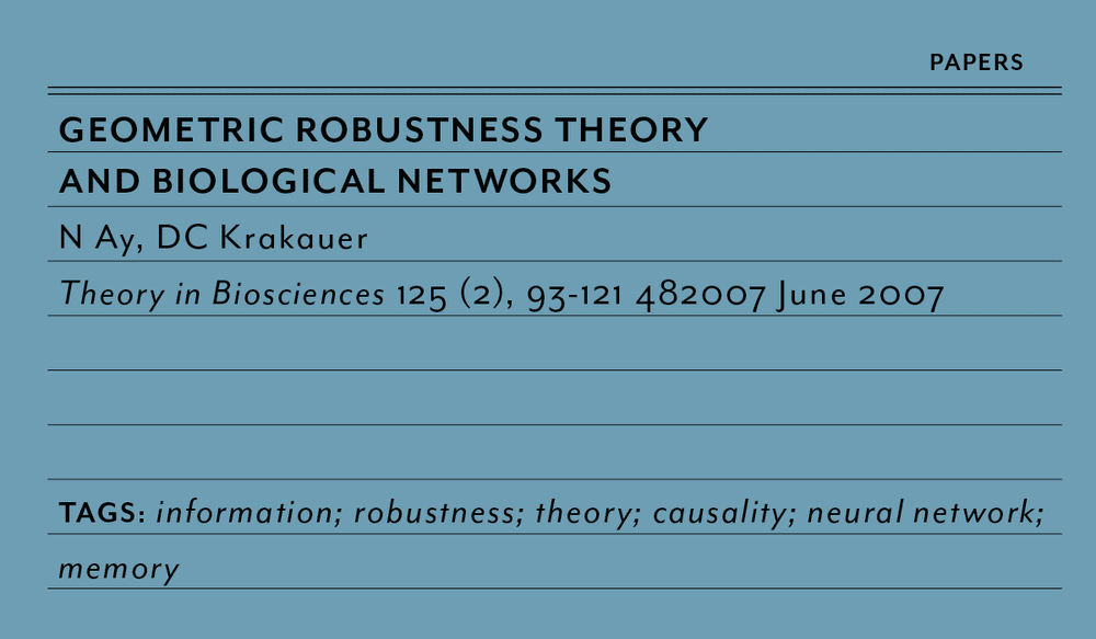 2007 Geometric robustness theory and biological networks — DAVID C ...