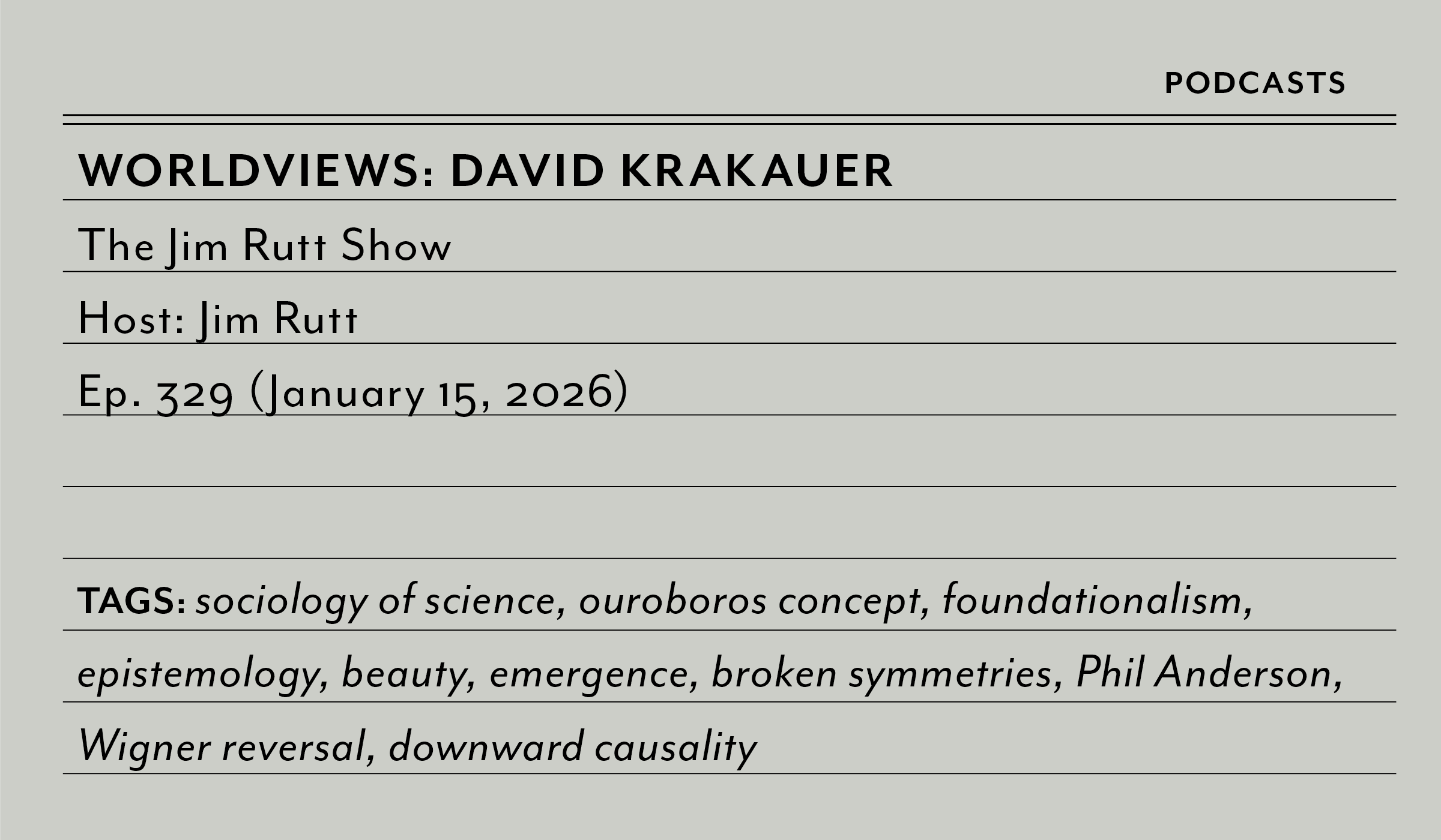 2026 Worldviews: David Krakauer