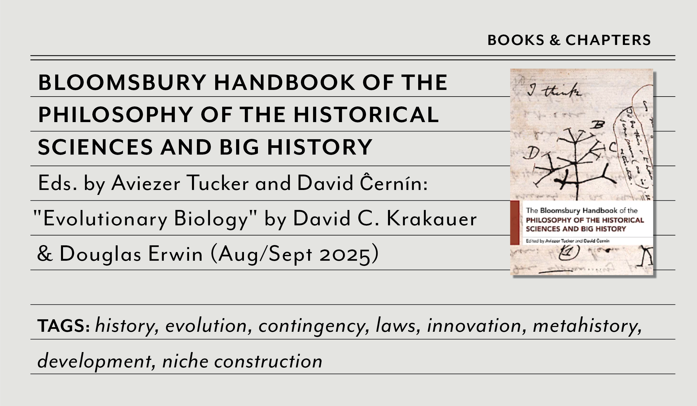 2025 Bloomsbury Handbook of the Philosophy of the Historical Sciences and Big History