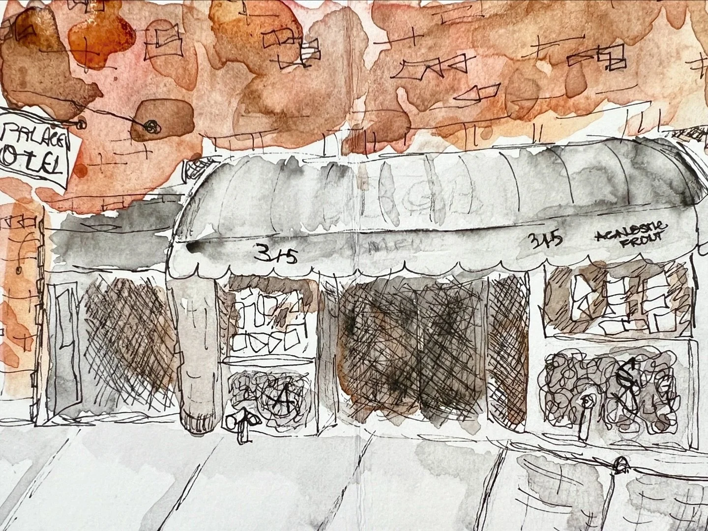 Work in progress. Practicing some new techniques &amp; learning once again to trust the process&hellip;😬🎨🖌️

Look familiar to anyone??? 🤔

#wildsweetpeagmv #wspgmv #watercolorpainting #watercolorartist #artistherapy #cbgb #oldnewyork