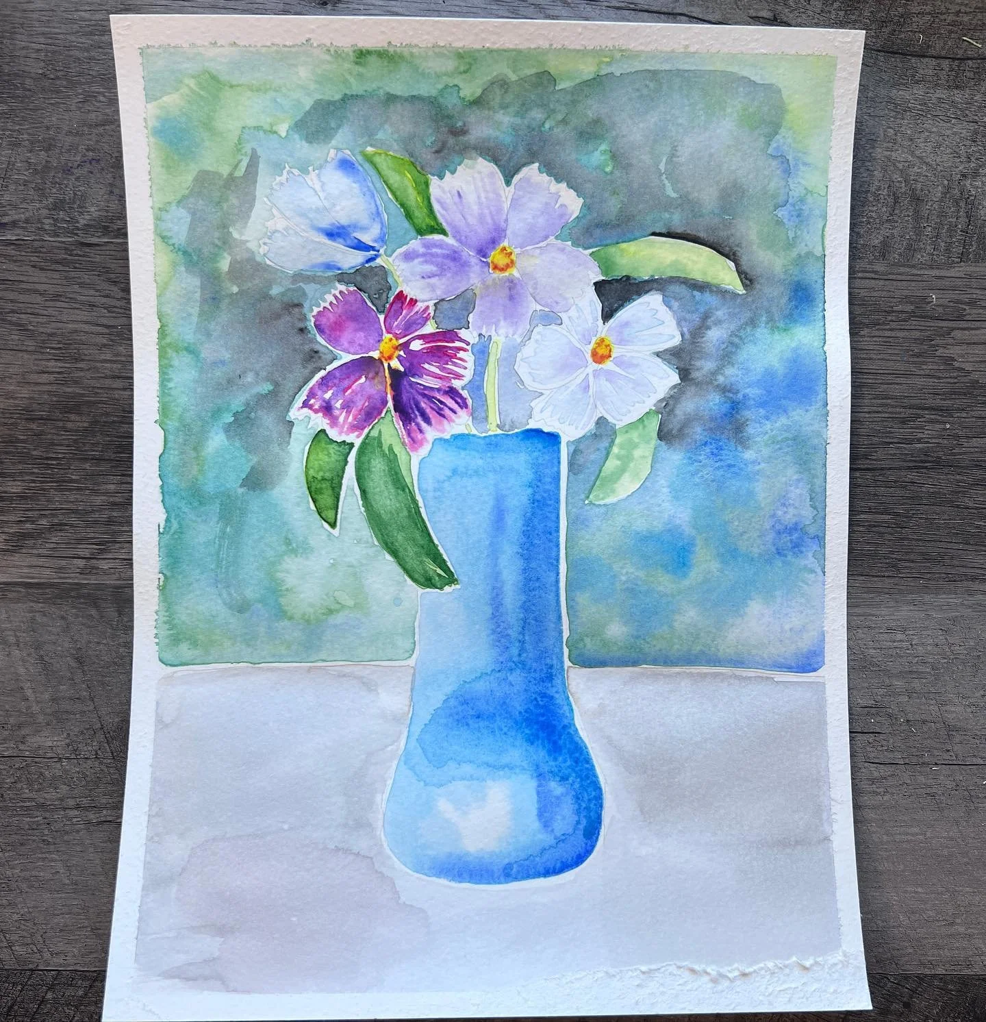I had the pleasure of attending @bernadine_ferrari_designs art class at the @riverdalelibrarynj last night. It was pretty fun to learn new techniques &amp; try something different 🎨

#wildsweetpeagmv #watercolor #watercolorart