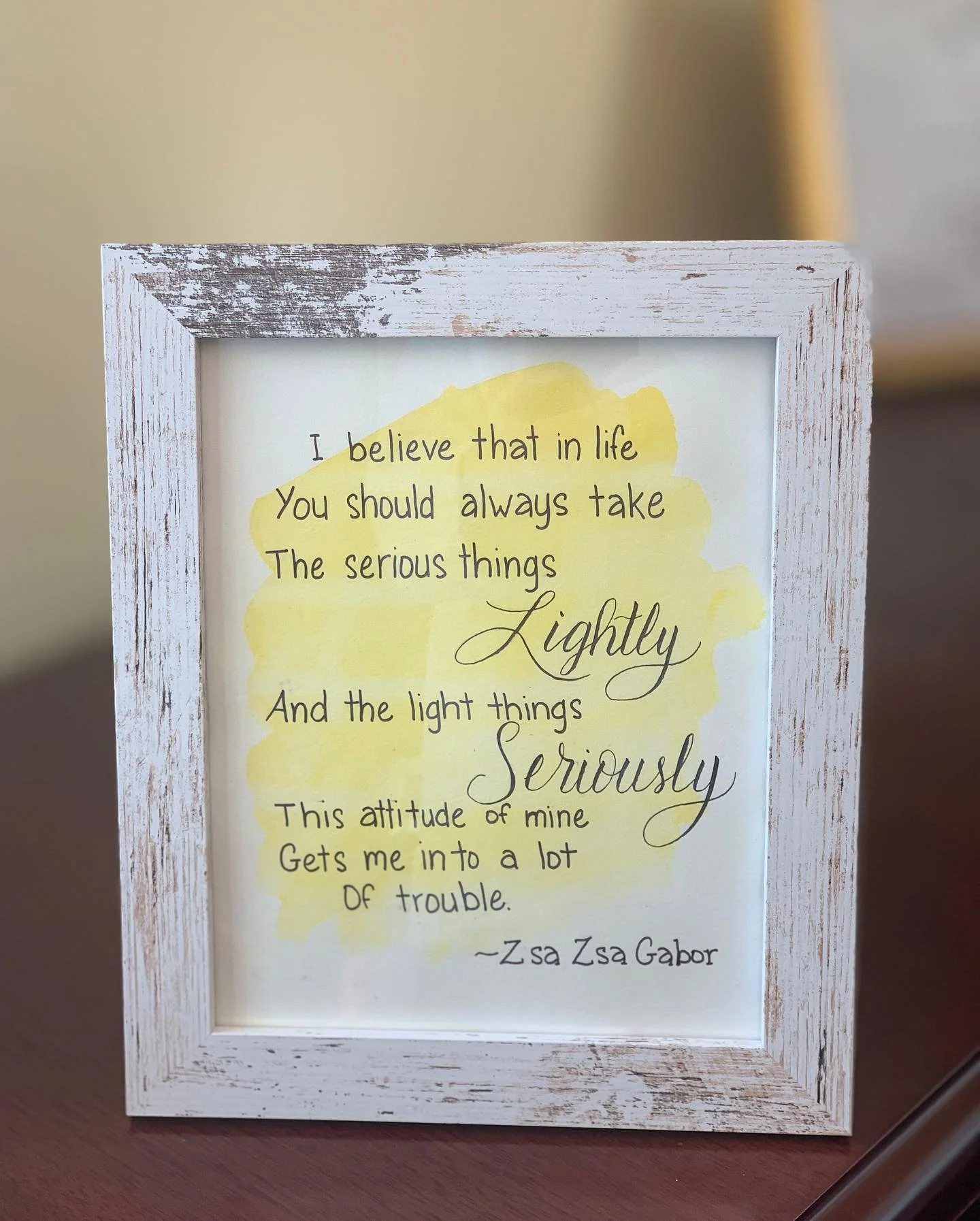 A fun commission piece that I&rsquo;m actually able to share! 
.
.
.
#wildsweetpeagmv 
#wsp 
#watercolorpainting 
#watercolorartist 
#wordart 
#wordartist 
#supportsmallbusiness 
#supportlocalartists
#handmadegifts 
#zsazsagabor 
#zsazsagaborquotes