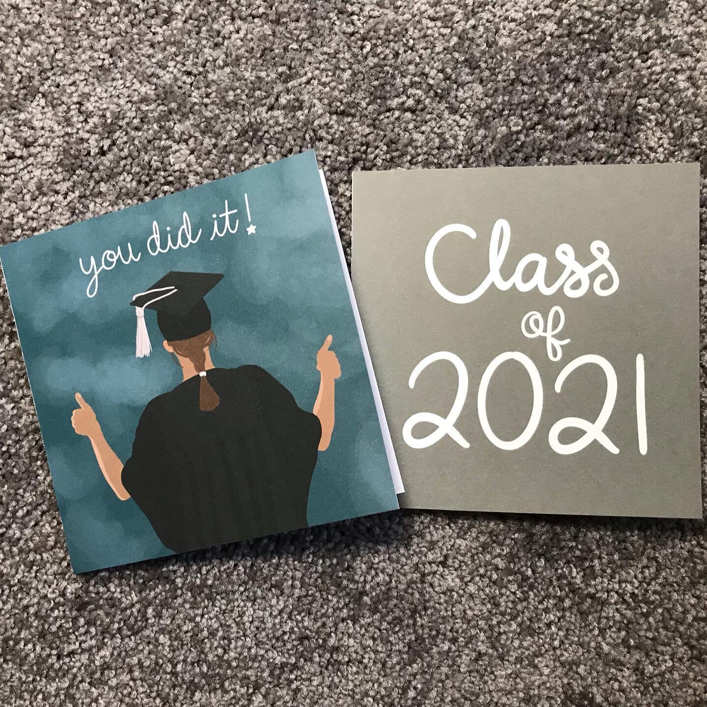 I&rsquo;ve been working on these graduation cards for the last few days for the #oneadayinmay with @camimonet challenge!

If you or a friend is graduating I&rsquo;ve got you covered with both these cards and class of 2021 stickers! 
Sketchingpress.Et