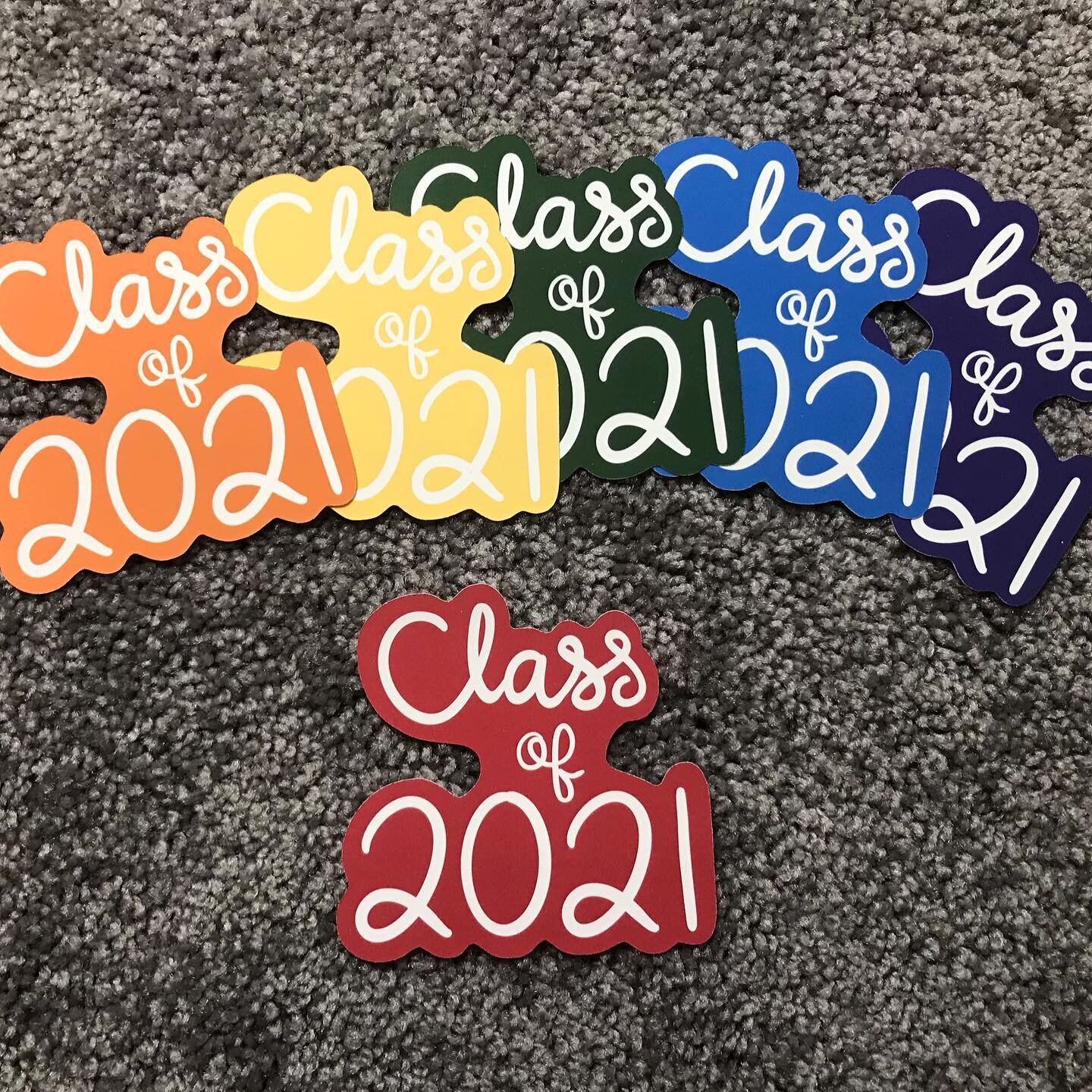 Class of 2021 stickers in every color of the rainbow! A great way to show school pride🌈

#classof2021 #classof2021🎓 #2021grad #2021senior #senior2021 #graduationstickers #rainbowstickers #seniorszn #stickershop #stickeraddict