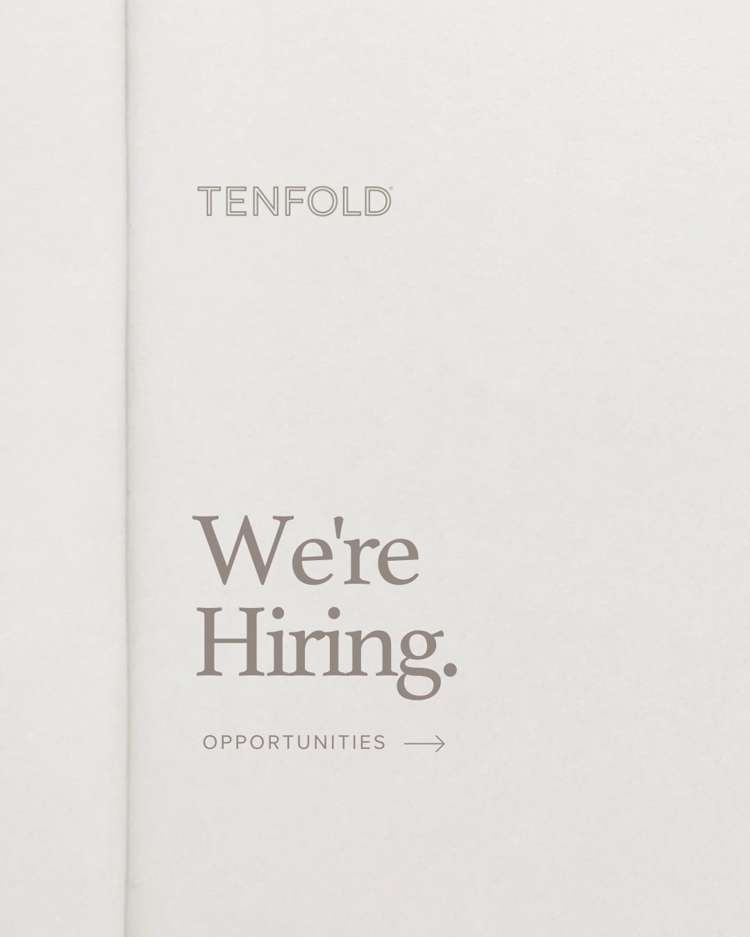 TENFOLD is #hiring ✨

We are looking for a Fabrication Director, who will work directly with the internal project team and external partners to bring the designs to life in the physical space, both on budget and on time.

Leading by example, you are 