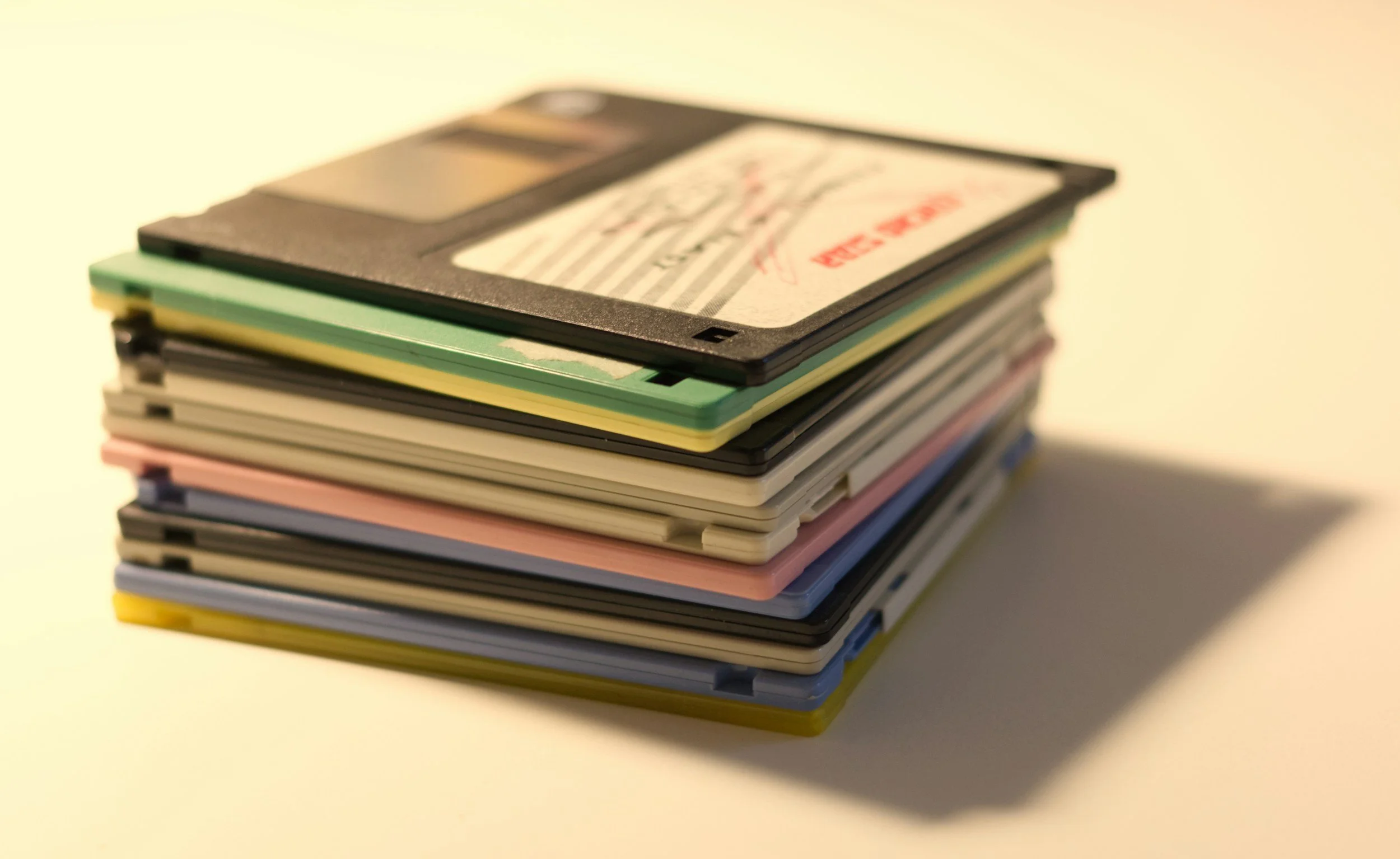 stack of old floppy discs