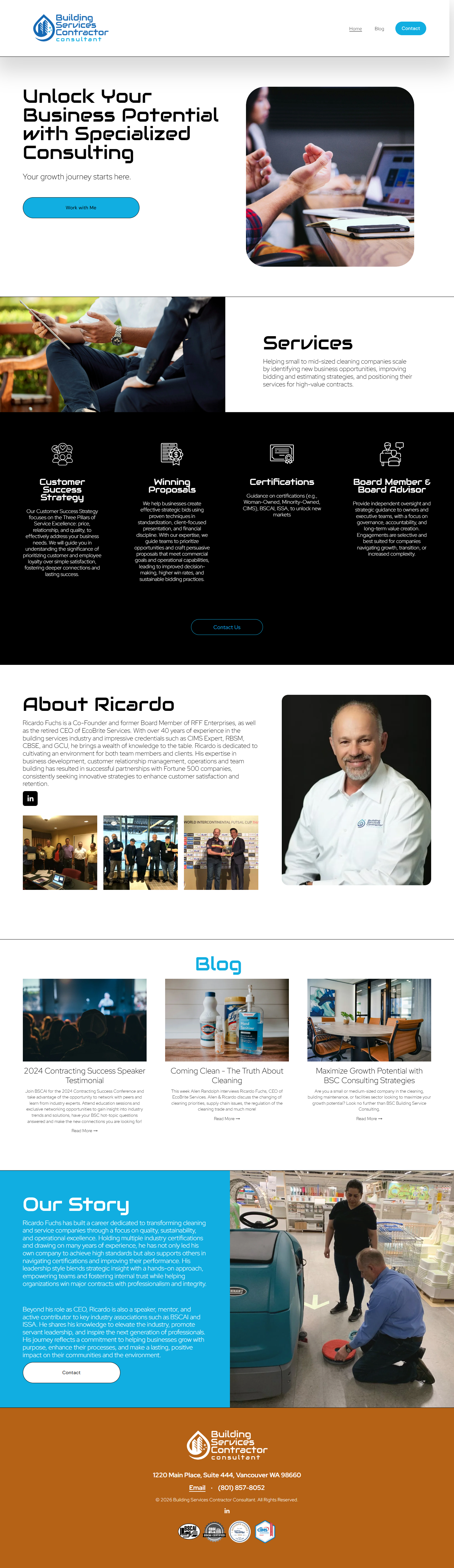 Screenshot of BSC Consultant Home Page