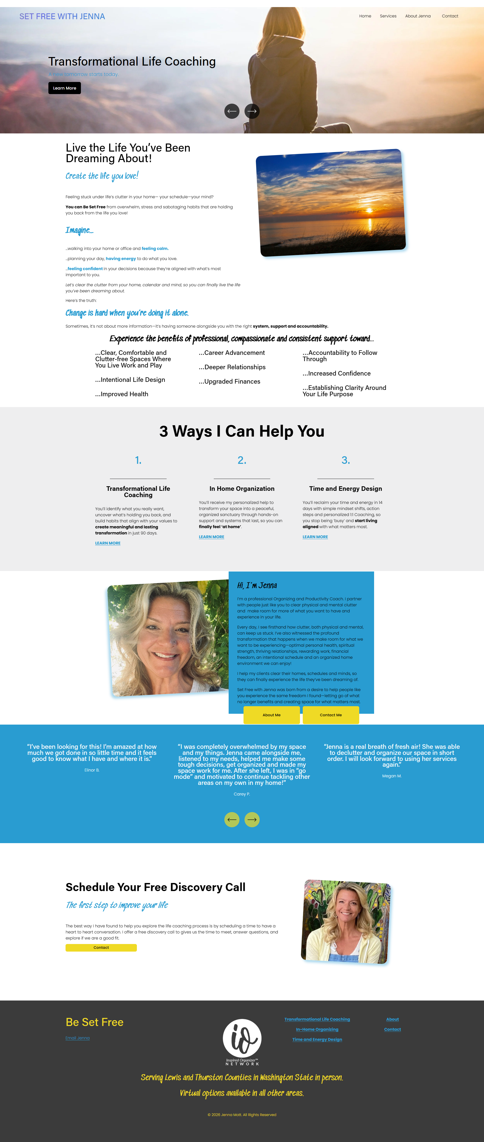 Screenshot of Jenna Mott Home Page