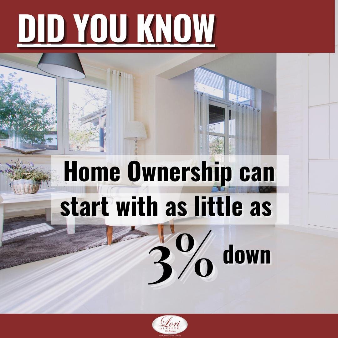 DID YOU KNOW???⁠
⁠
Home ownership CAN start with as little as 3% down! that is just crazy right?? so if the down payment is what is stopping you... talk to you realtor and see what your options are. ⁠
⁠
⁠
⁠
Have questions⁉️ ⁠
Call ☎️ us at 909-227-41